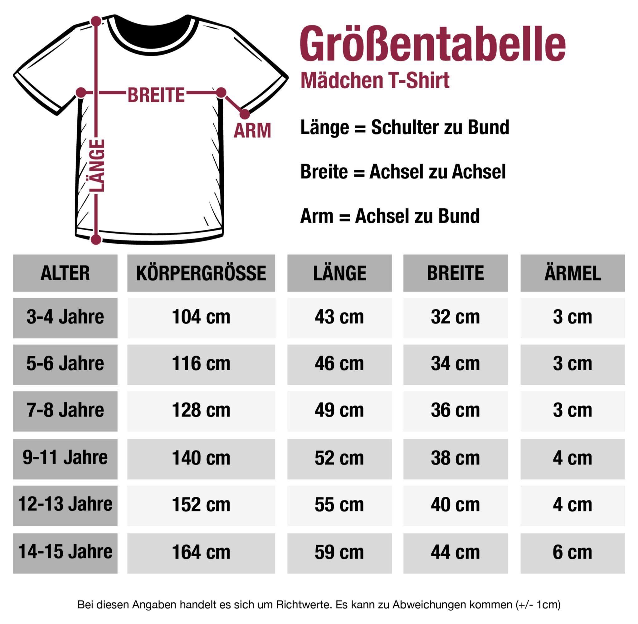 Shirtracer T-Shirt Tschüss Kindergarten Einhorn in jetzt 1 Fuchsia Schule Mädchen der Glitzer Einschulung 