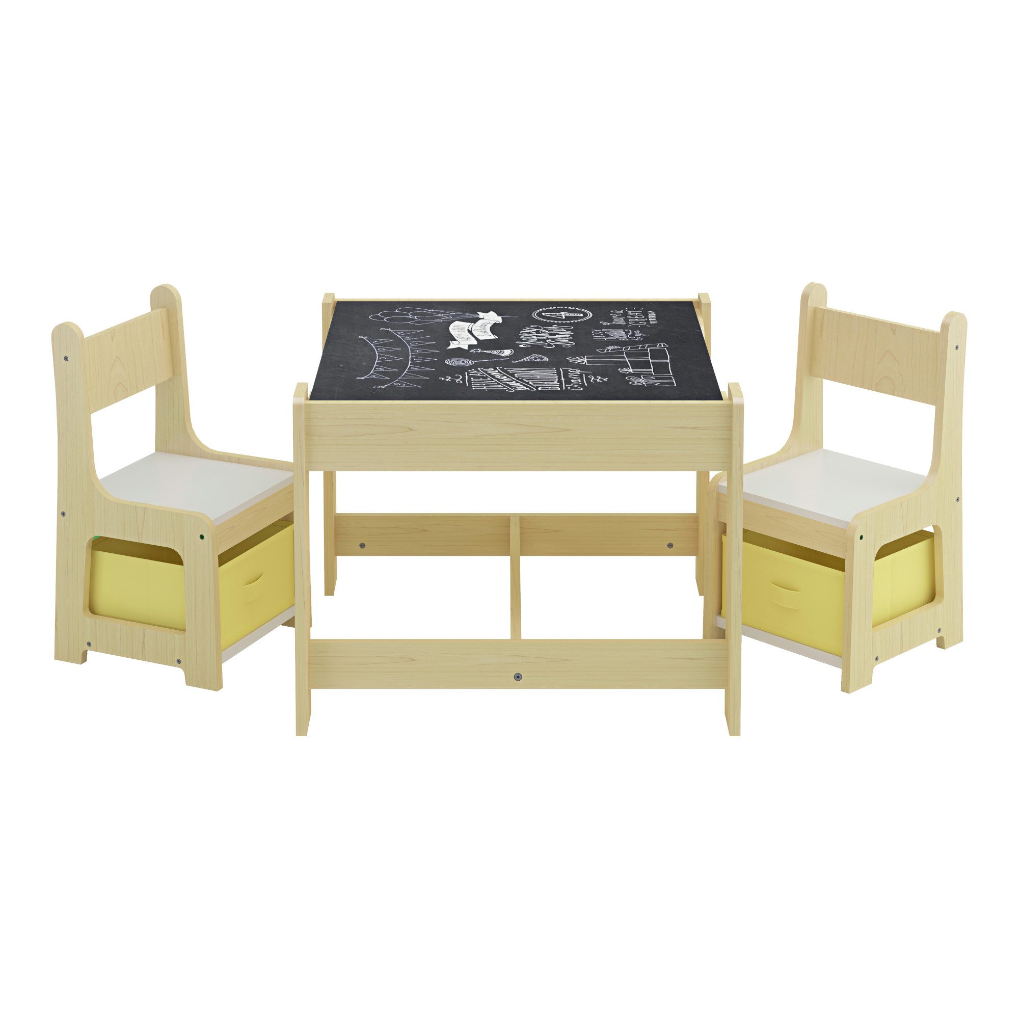 en.casa Kinderschreibtisch (1 Tisch, 2 Stühle), günstig online kaufen