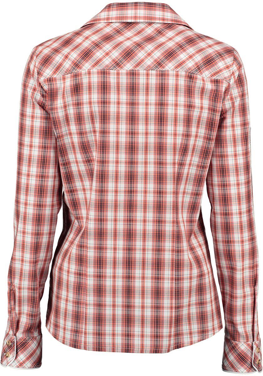 OS Trachten Trachtenbluse Troyos Damen Langarmbluse mit 2 Pattentaschen
