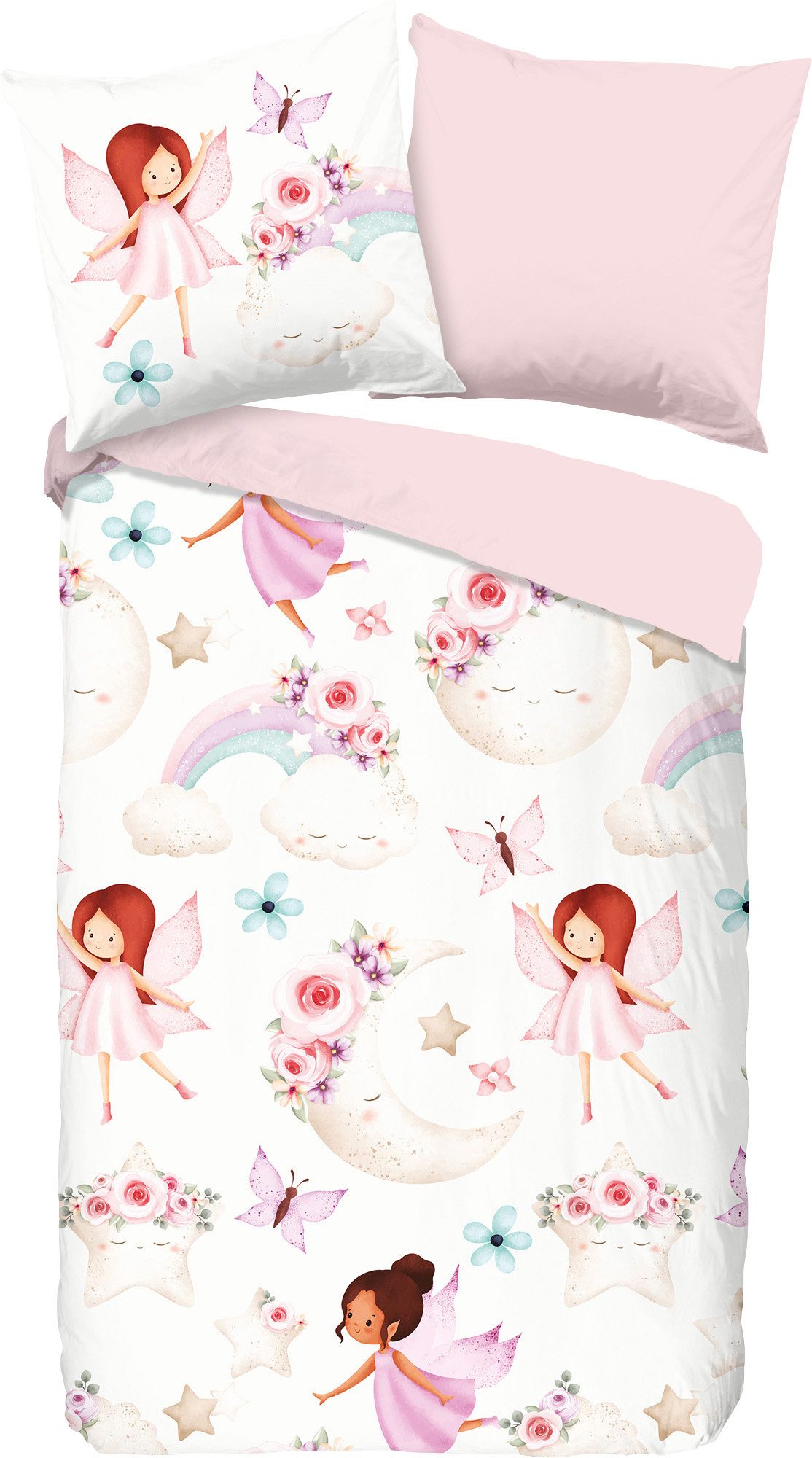 good morning Kinderbettwäsche Kinder-Wendebettwäsche "Lucia", Renforcé, Renforcé Motiv: Fee