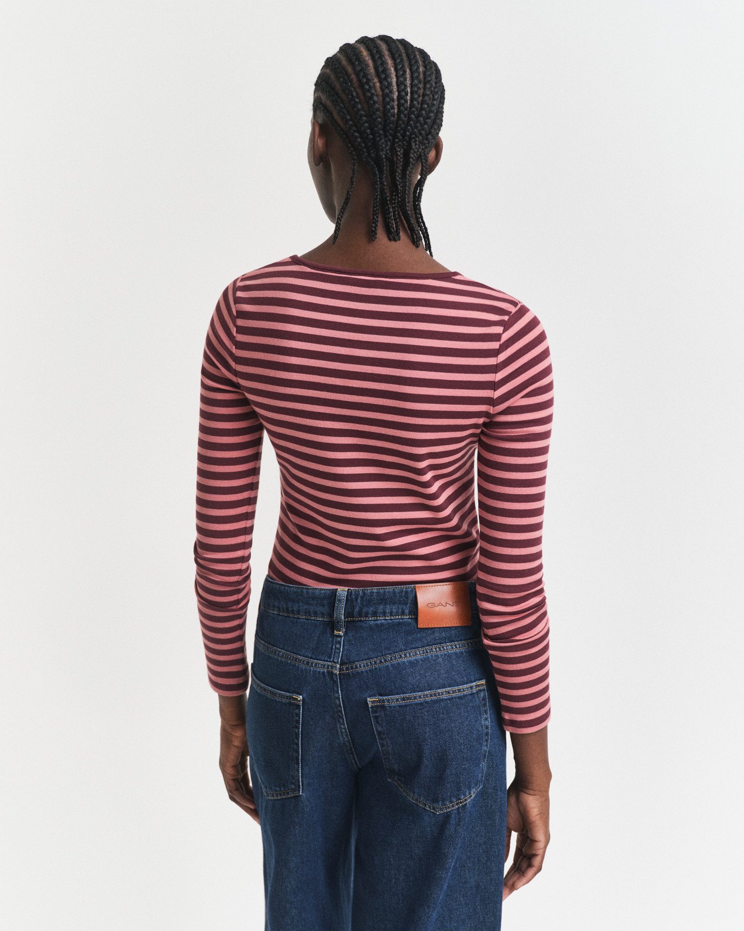 Gant Langarmshirt SLIM STRIPED 1X1 RIBBED LS T-SHIRT günstig online kaufen