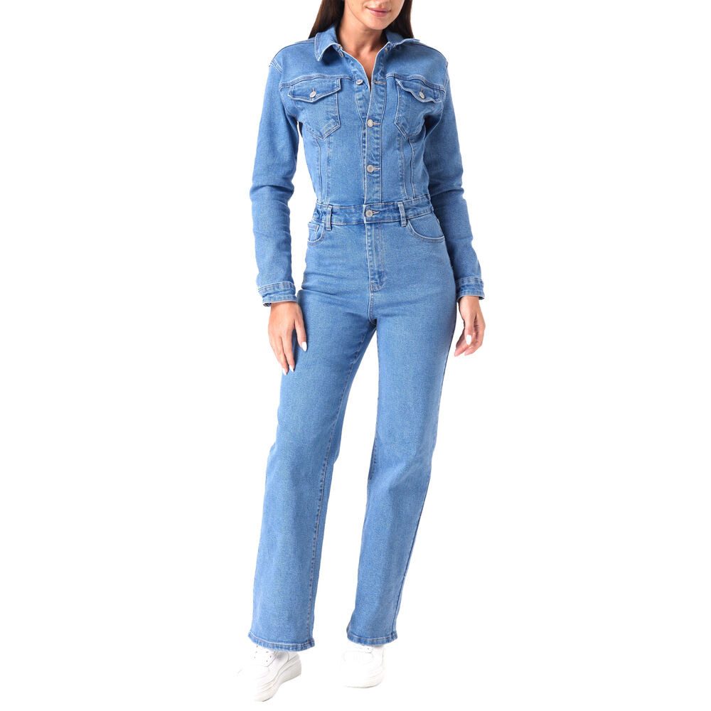 Ital-Design Overall Feminines Denim-Jumpsuit mit tailliertem günstig online kaufen