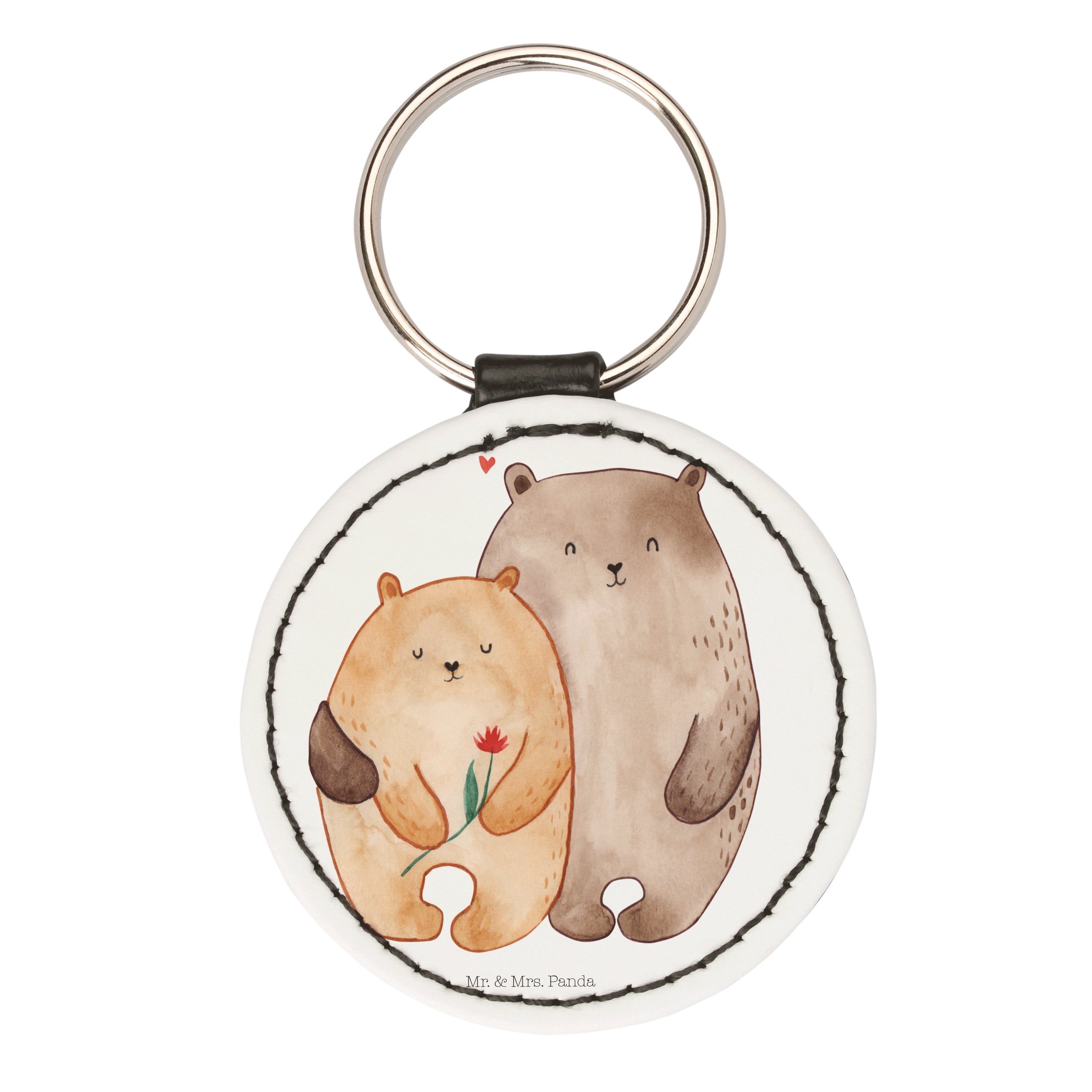 Mr. & Mrs. Panda Schlüsselanhänger Bären Liebe - Weiß - Geschenk, Umarmung, kuscheln, Schlüsselanhänger, (1-tlg) | Schlüsselanhänger
