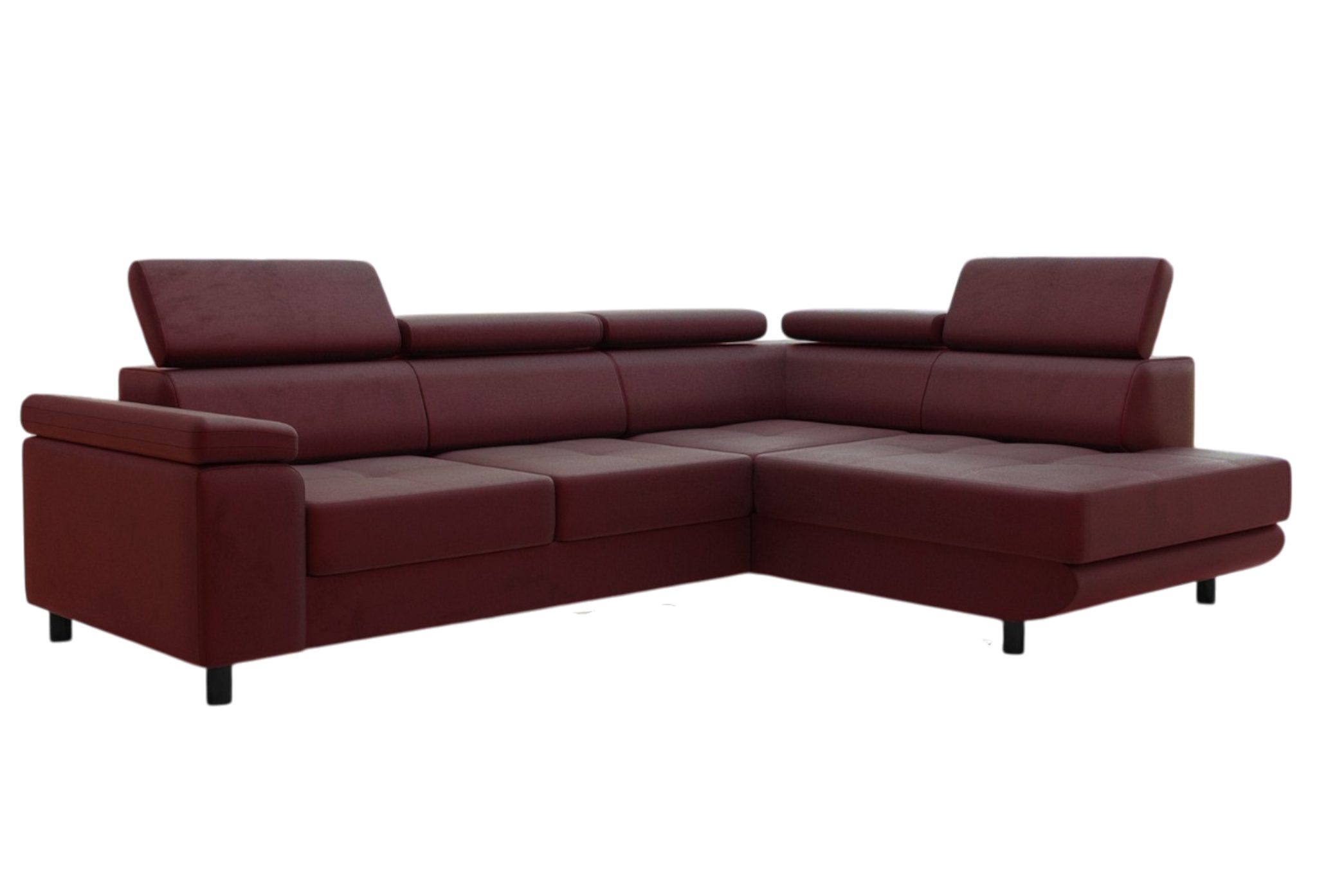 thematys Ecksofa LUNA L mit Schlaffunktion & Bettkasten – aus Velours oder Cord Stoff, mit 5 verstellbaren Kopfstützen, – L-Form 250×183 cm – Schlafsofa mit Aus – Bild 2 von 5