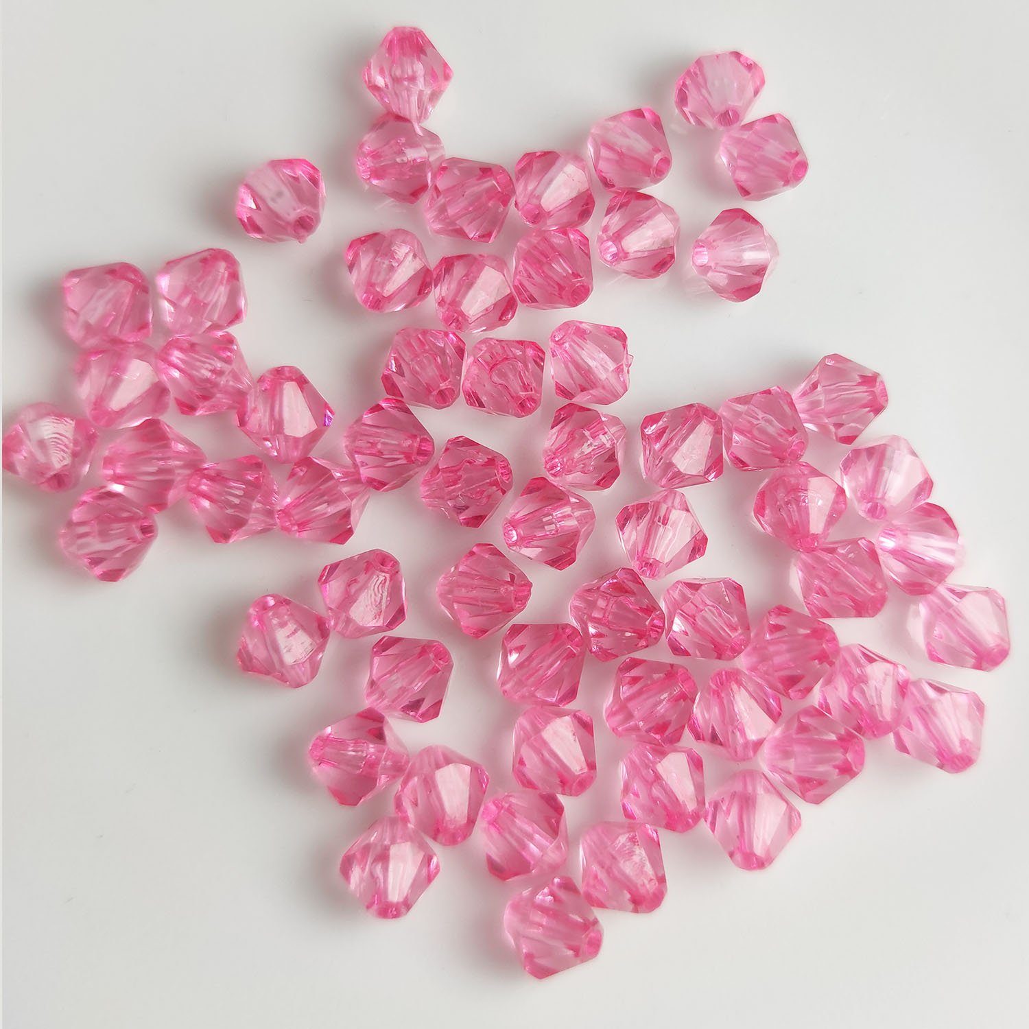 Kopper-24 Bastelperlen Doppelkegel Bicone 100 Stück Acryl Perlen Kristall Lose Perlen mit Loc