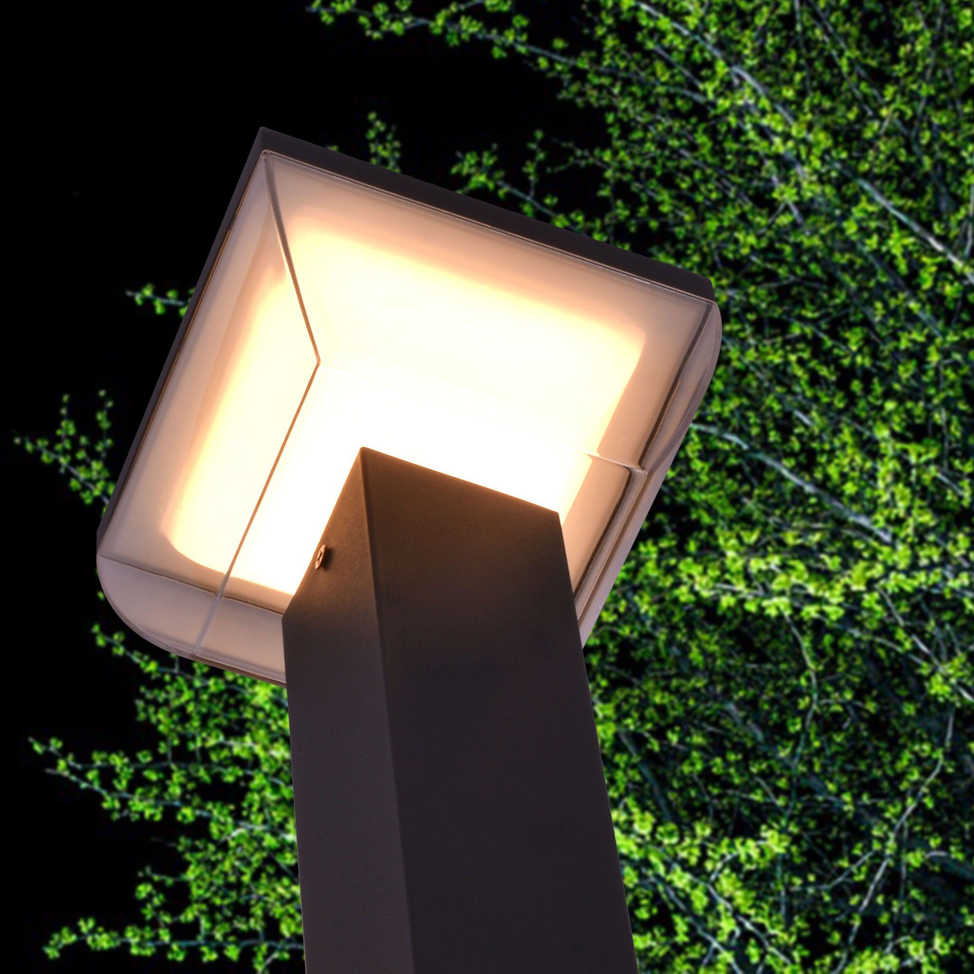 Maxkomfort LED Außen-Stehlampe mit /ohne Bewegungsmelder - 10W, Warmweiß 3000K, IP44 Wetterfest, ohne Bewegungsmelder, LED fest integriert, Warmweiß, Standleuchte