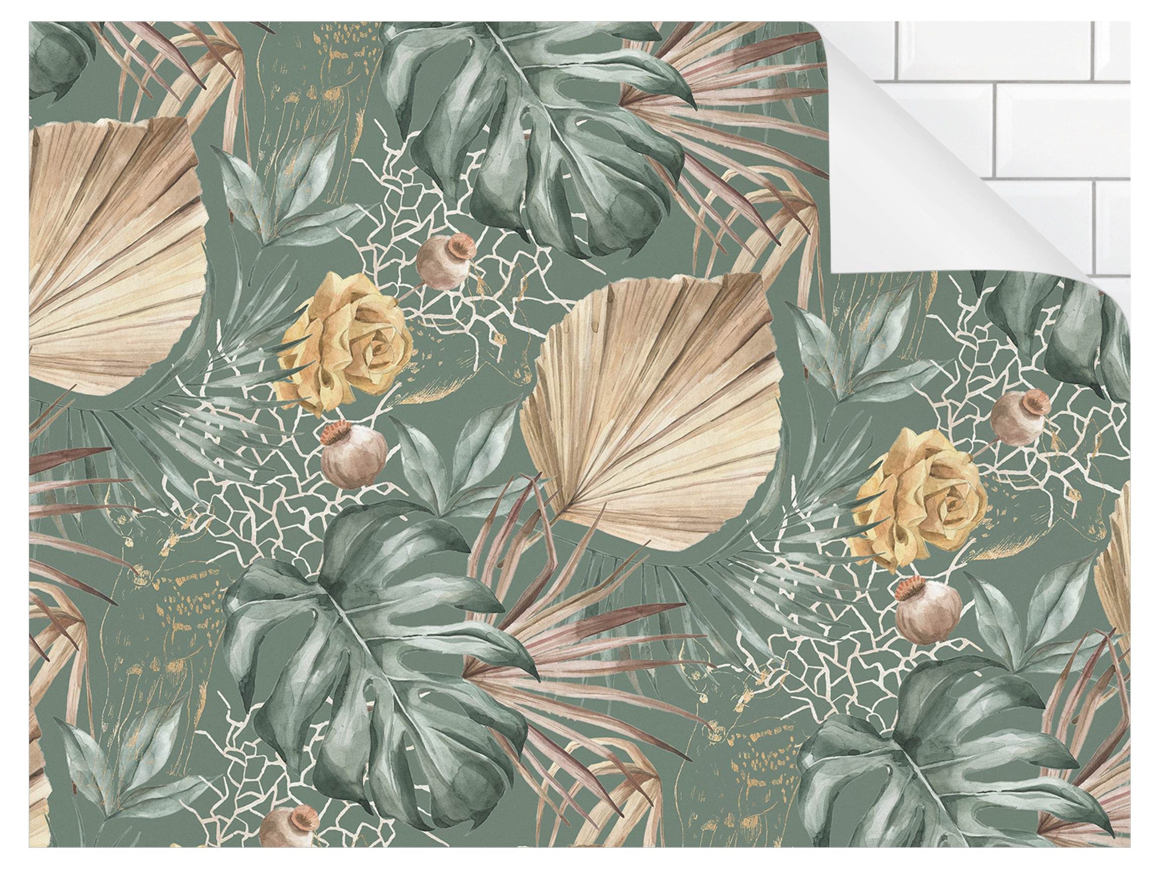 Bilderdepot24 Badrückwand grün fugenlose Wandverkleidung Bad Tropisch, (Har günstig online kaufen