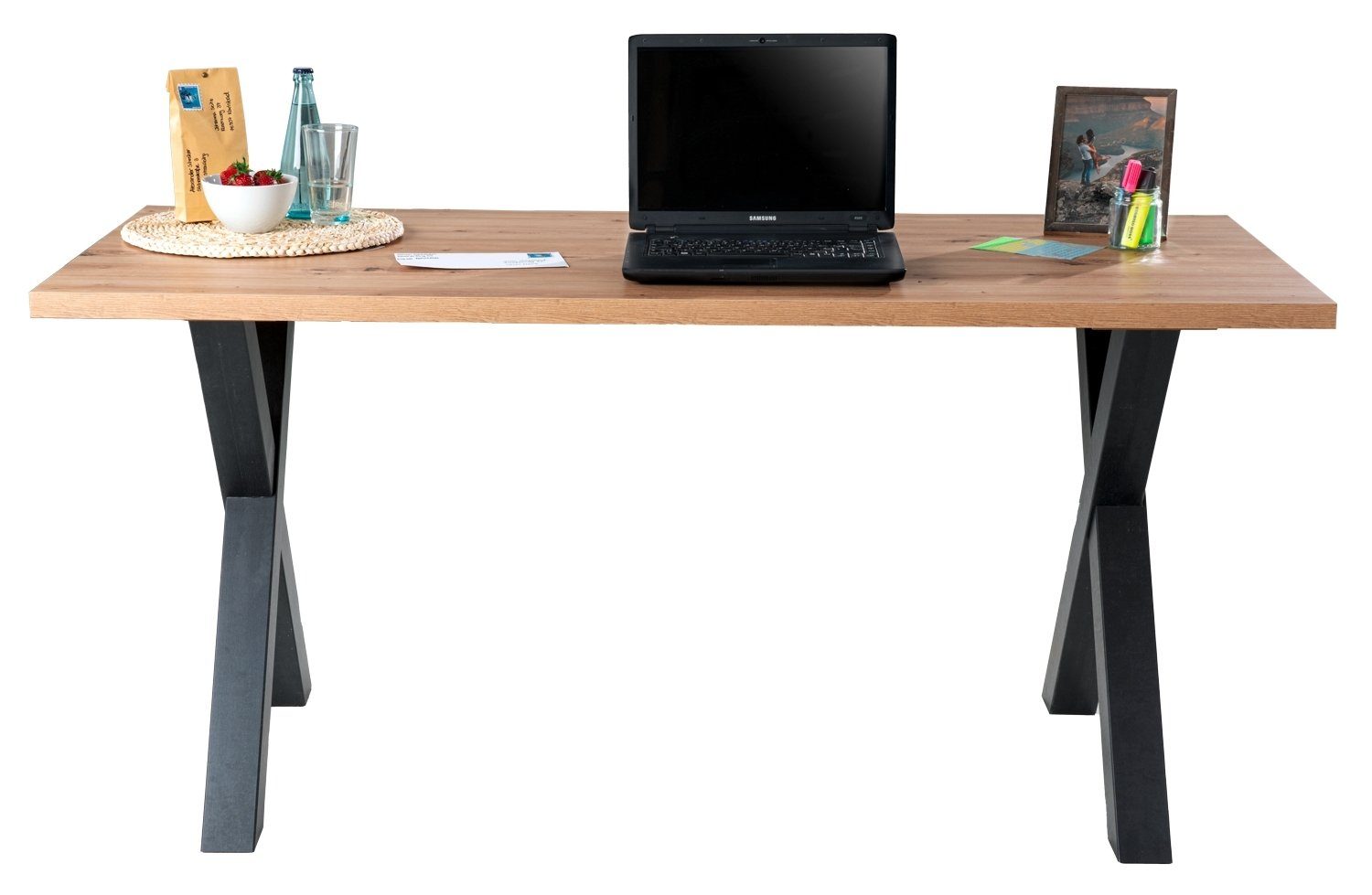 Mäusbacher Schreibtisch MISTER OFFICE, Asteiche Dekor, B 160 cm x T 70 cm