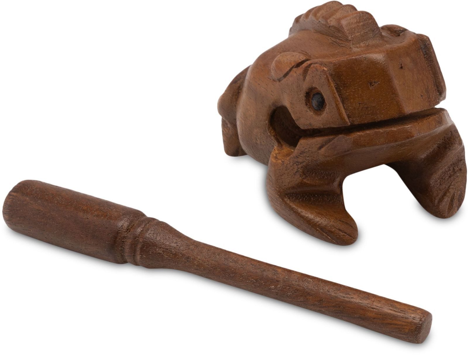 LOGOPLAY Spielzeug-Musikinstrument Klangfrosch Gr. 3, (1 tlg), Frosch Klangfrosch Gr. 3 9 cm Klangtier aus Holz Handgefertigtes