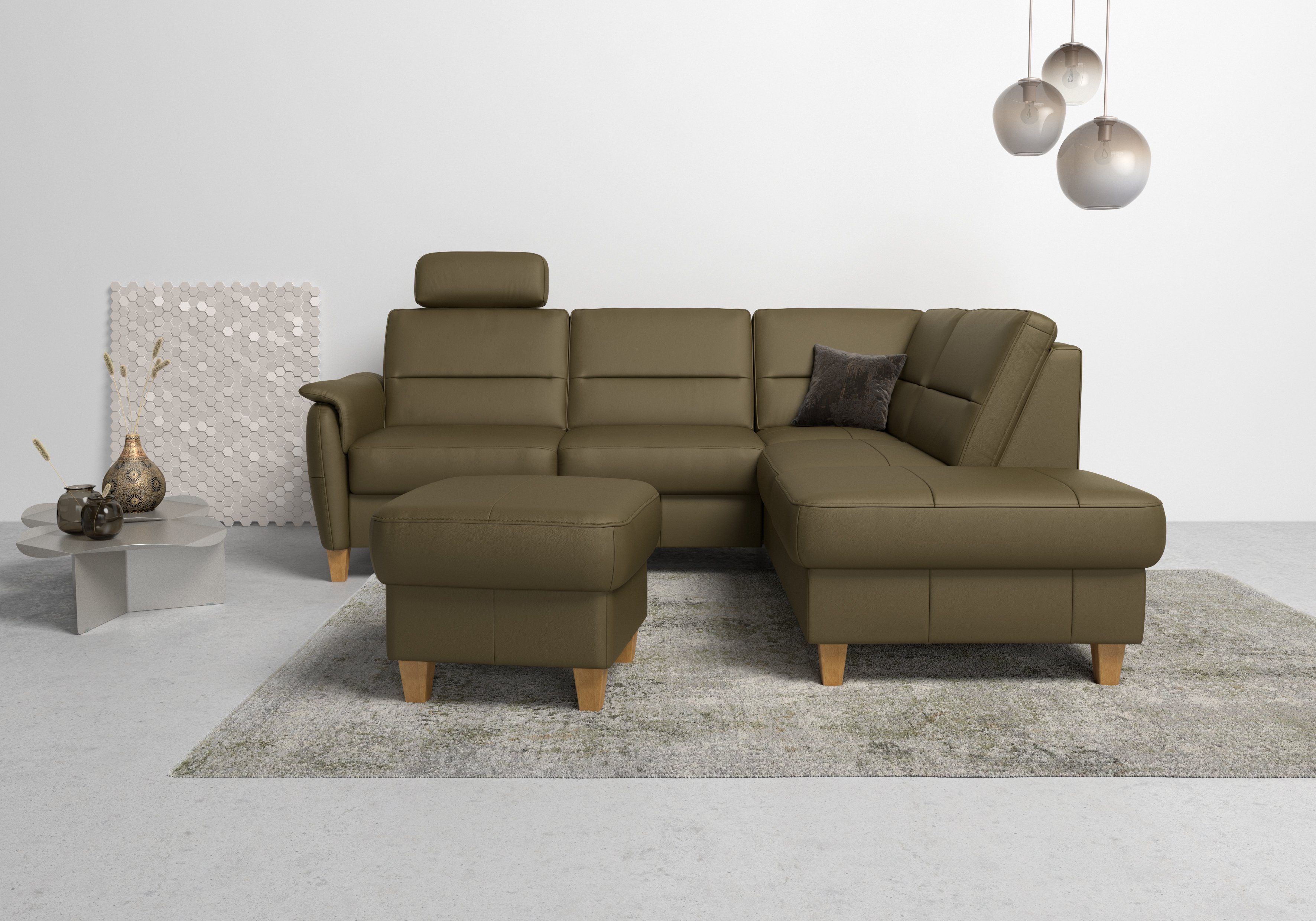 Home affaire Ecksofa Palmera L-Form, B: 236 cm, optional Bettfunktion & Bettkasten, Federkern