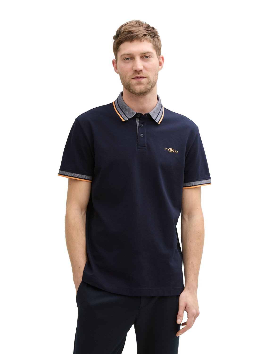 TOM TAILOR Poloshirt POLO WITH PRINT (1-tlg) mit Stretch