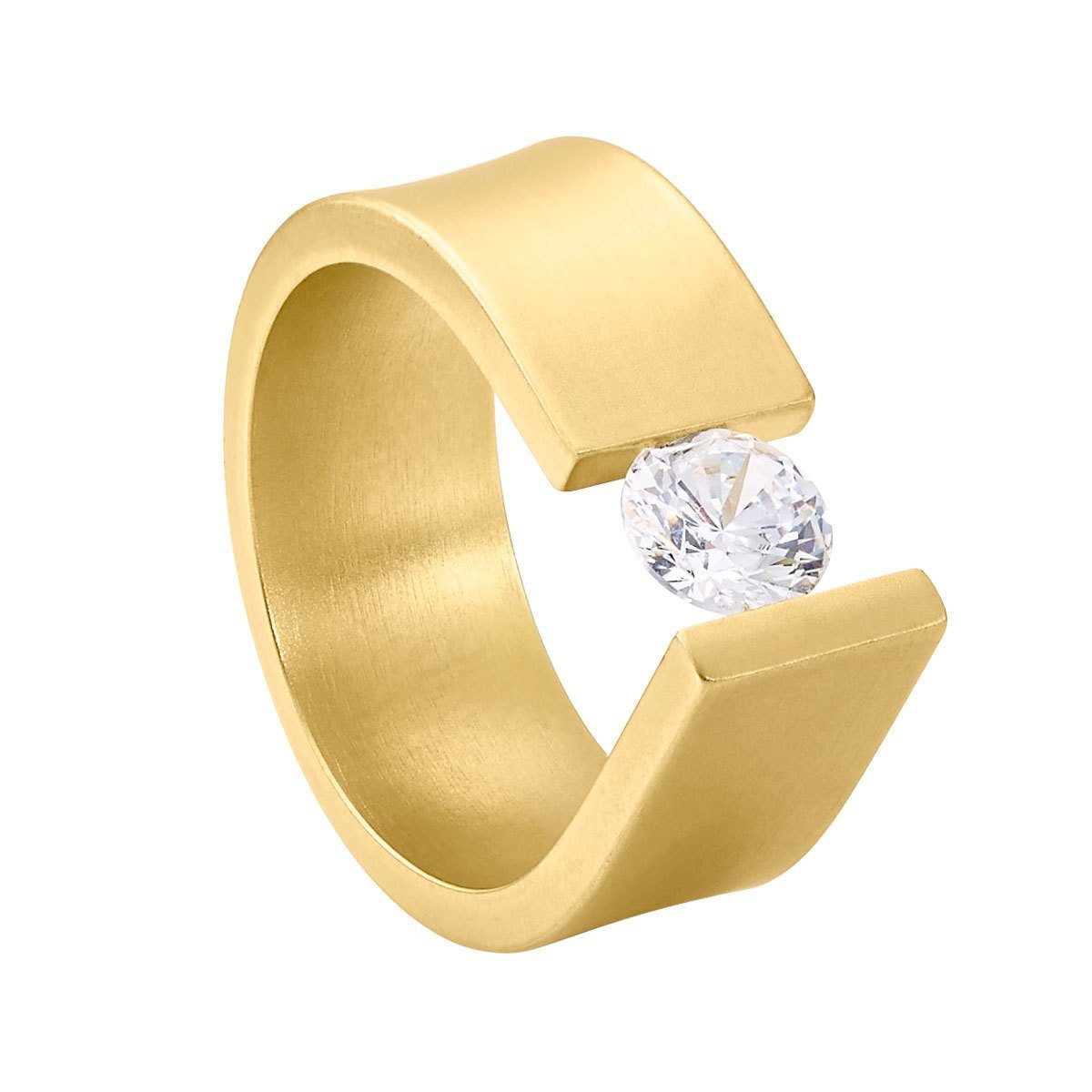 Heideman Fingerring Maxime Gold (Ring, 1-tlg., inkl. Geschenkverpackung), Damen Spannring mit Stein