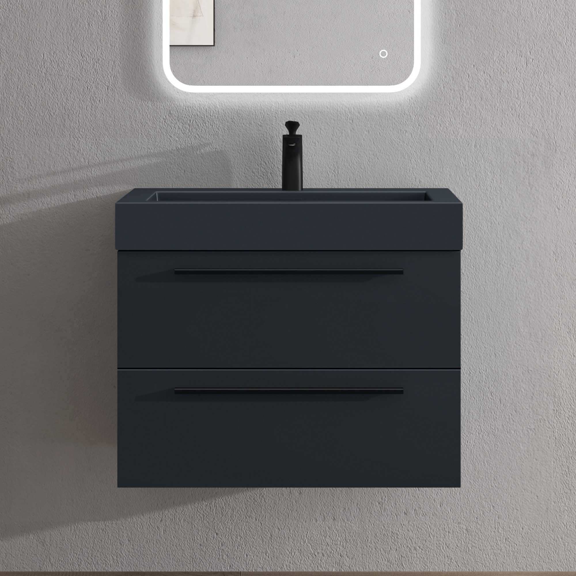 doporro Badmöbel-Set Design Badmöbel Set 2 Schubladen mit SoftClose Quadrat günstig online kaufen