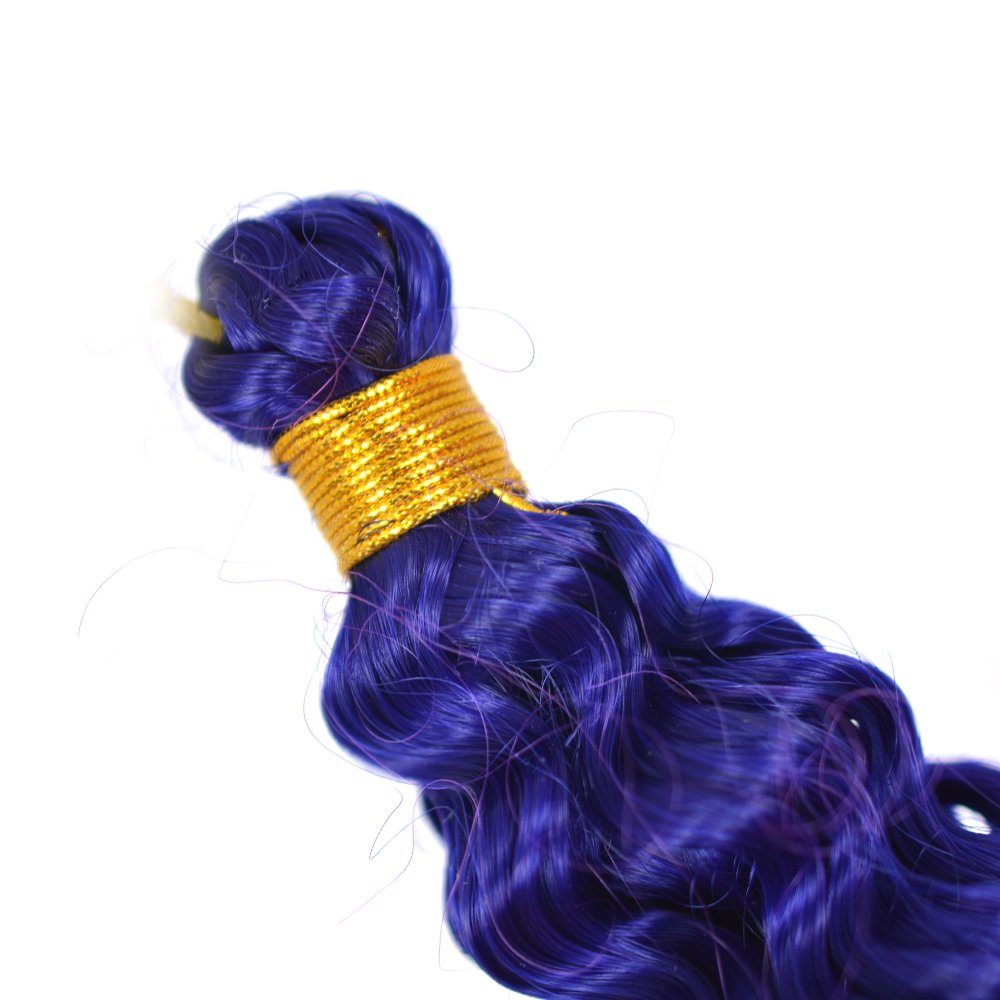 MyBraids YOUR Flechthaar Wellig Blaulila-Purpur Pack BRAIDS! 20-WS Braids 3er Ombre Zöpfe Kunsthaar-Extension Deep Crochet Wave