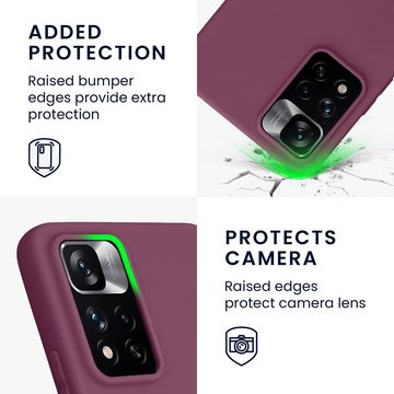 kwmobile Handyhülle Hülle für Xiaomi Redmi Note 11 Pro+ 5G / Note 11 Pro Plus 5G, Hülle Silikon - Soft Handyhülle - Handy Case Cover - Bordeaux Violett