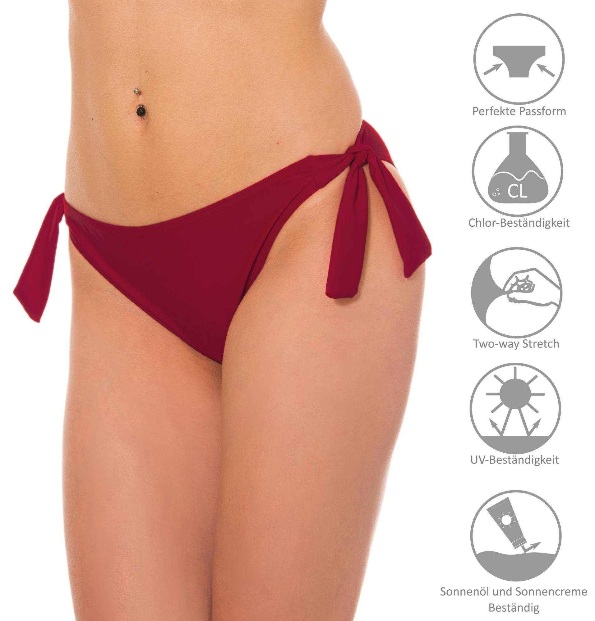 Aquarti Bikini-Hose Damen Bikinihose seitlich zum Binden Hüftslip in schönen Unifarben