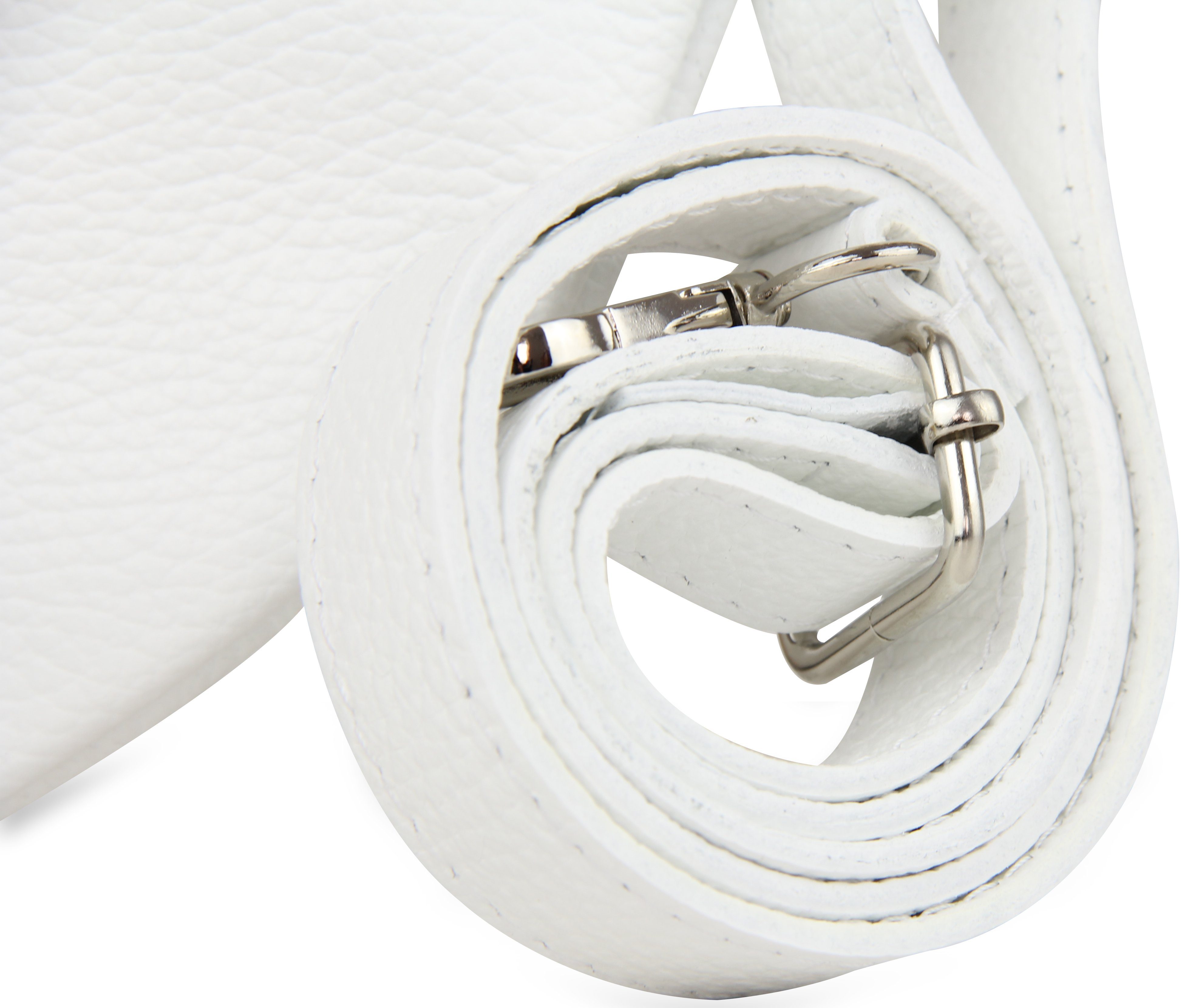 Frentree Umhängetasche Damen aus Echtleder, Made in Italy, Crossbody Schulter/Bauchtasche, mit silbernem Reißverschluss, verstellbarer Schulterriemen, Größe Maxi