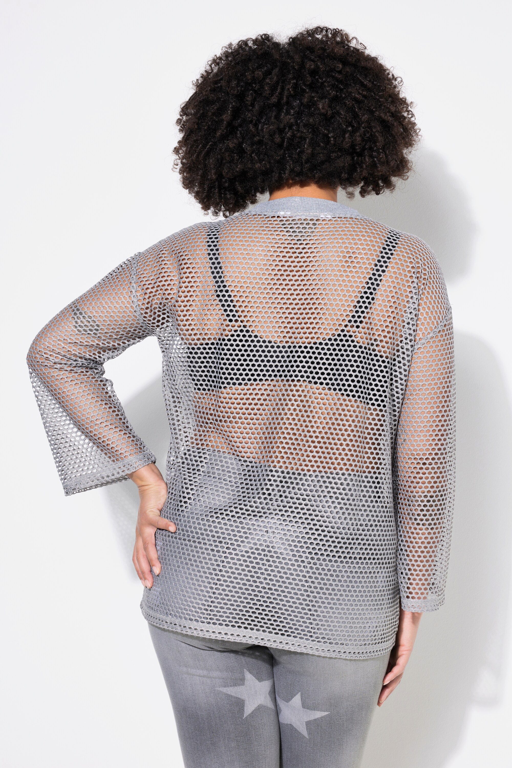 Angel of Style Strickpullover Pullover Lochstrick Metallic-Effekt