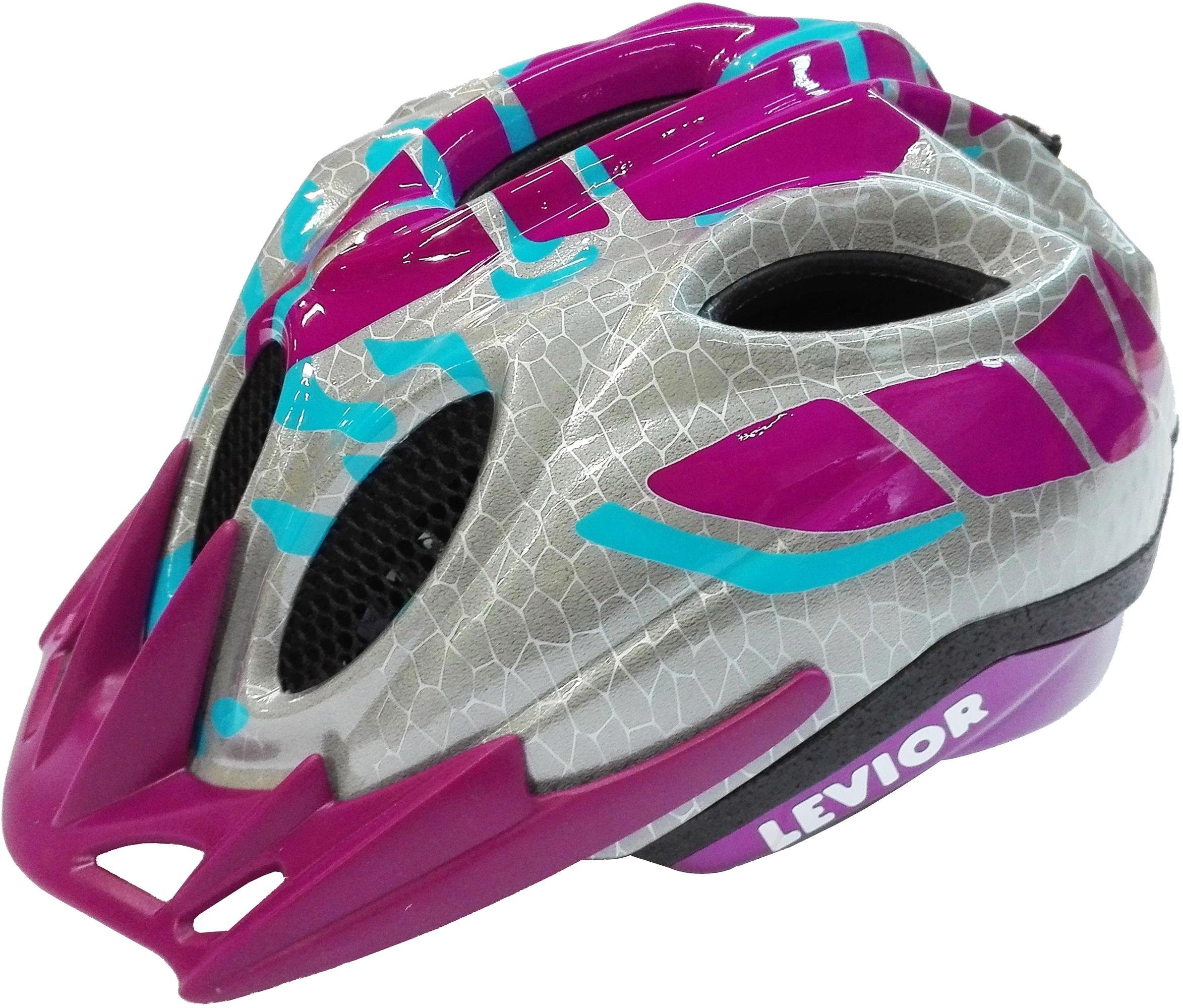 Levior Kinderfahrradhelm K-Star Violet, Schale reflektierend