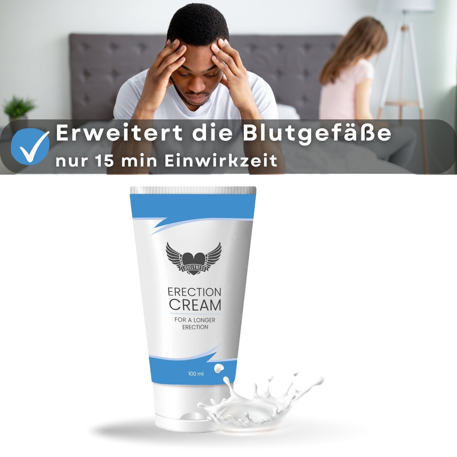 Erektionscreme - 100ml - Pflegecreme Gleitgel Penis Lovelyness