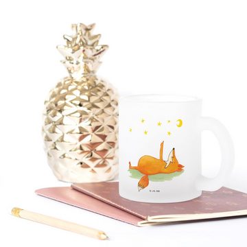 Mr. & Mrs. Panda Teeglas Fuchs Sterne - Transparent - Geschenk, entspannt, tröstende Worte, Te, Premium Glas, Liebevolle Gestaltung