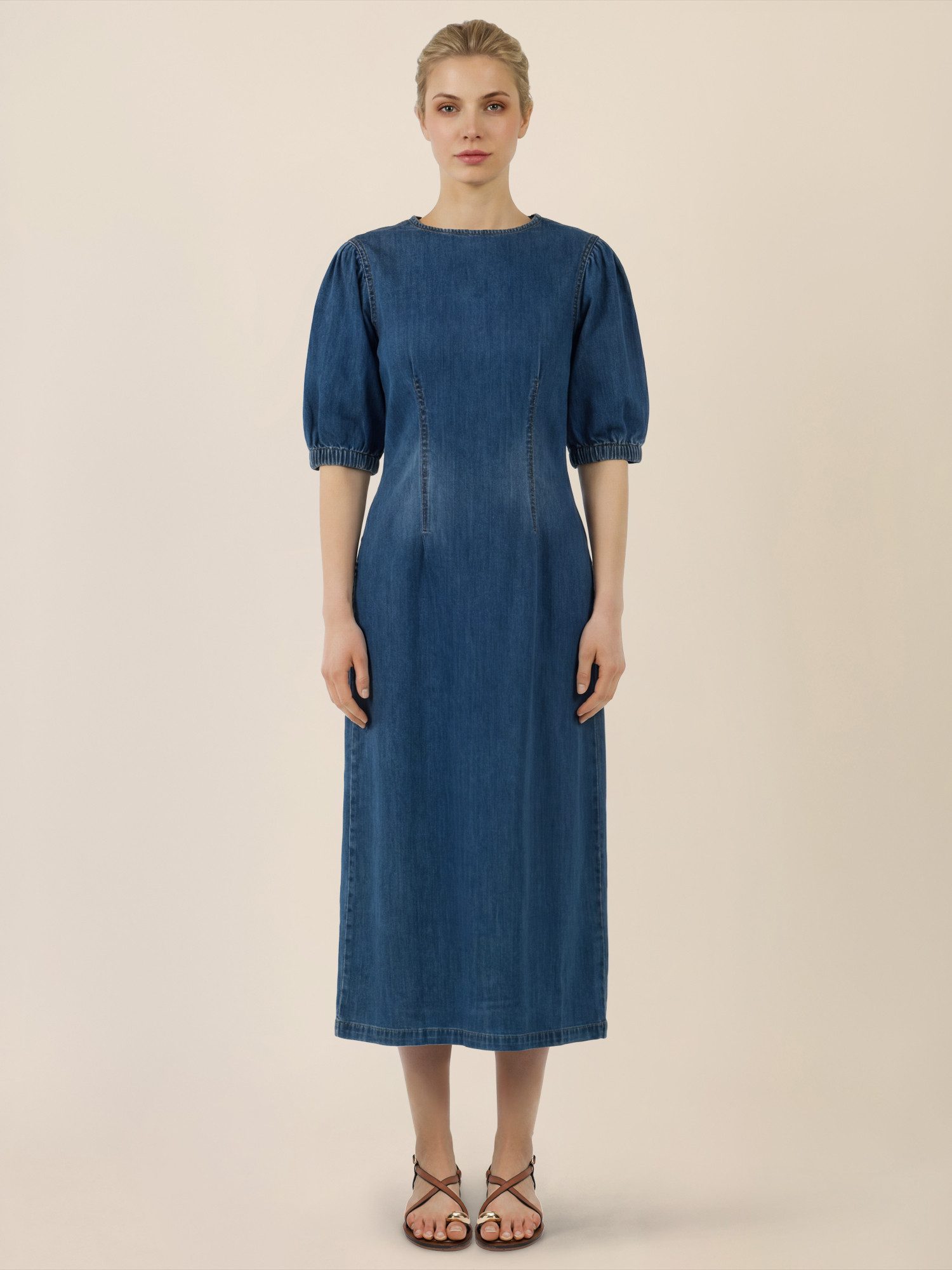 Apart Jerseykleid mit Puffärmeln