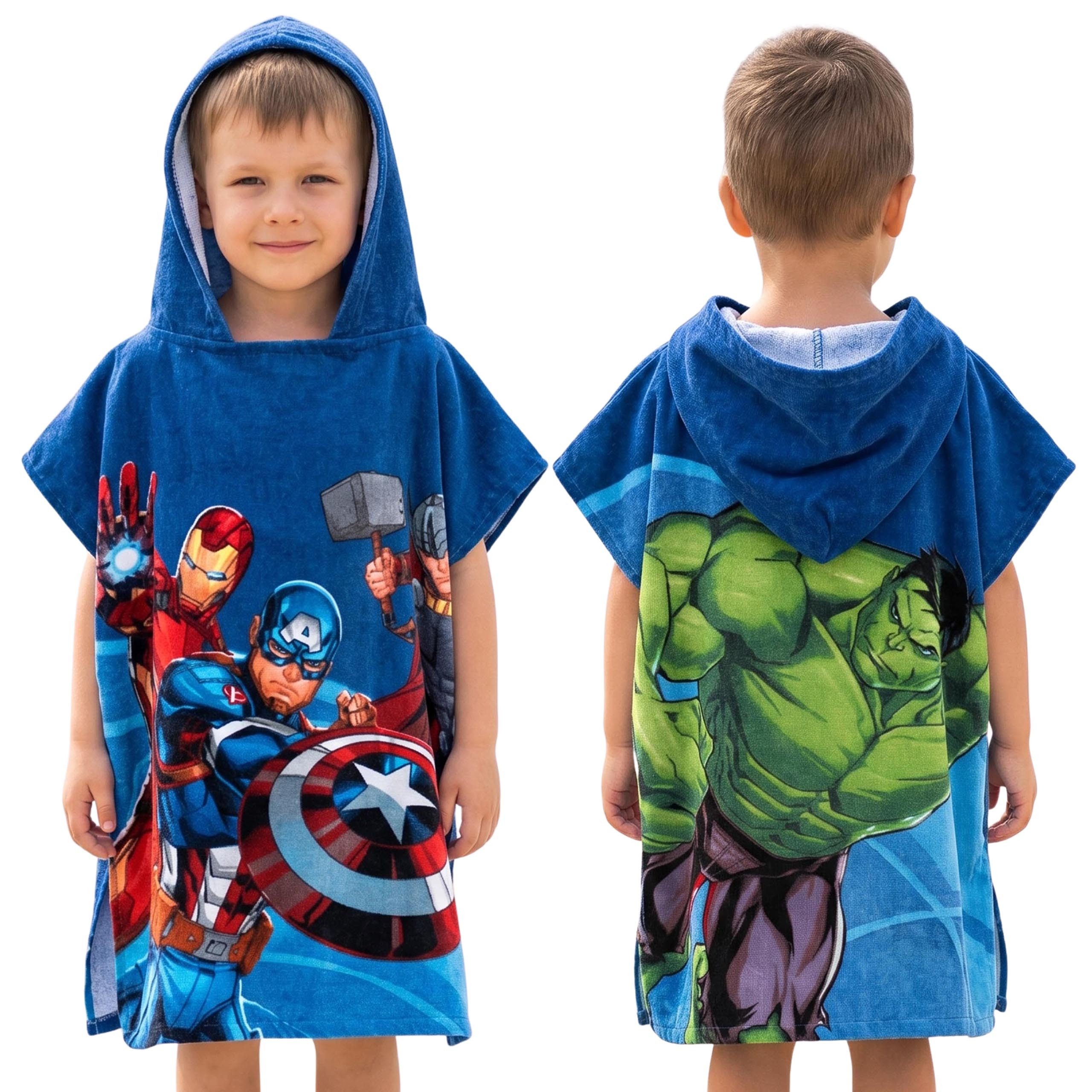 MARVEL Kapuzenhandtuch Marvel Avengers Badeponcho mit Kapuze, 100 %Baumwolle, 50 x 115 cm