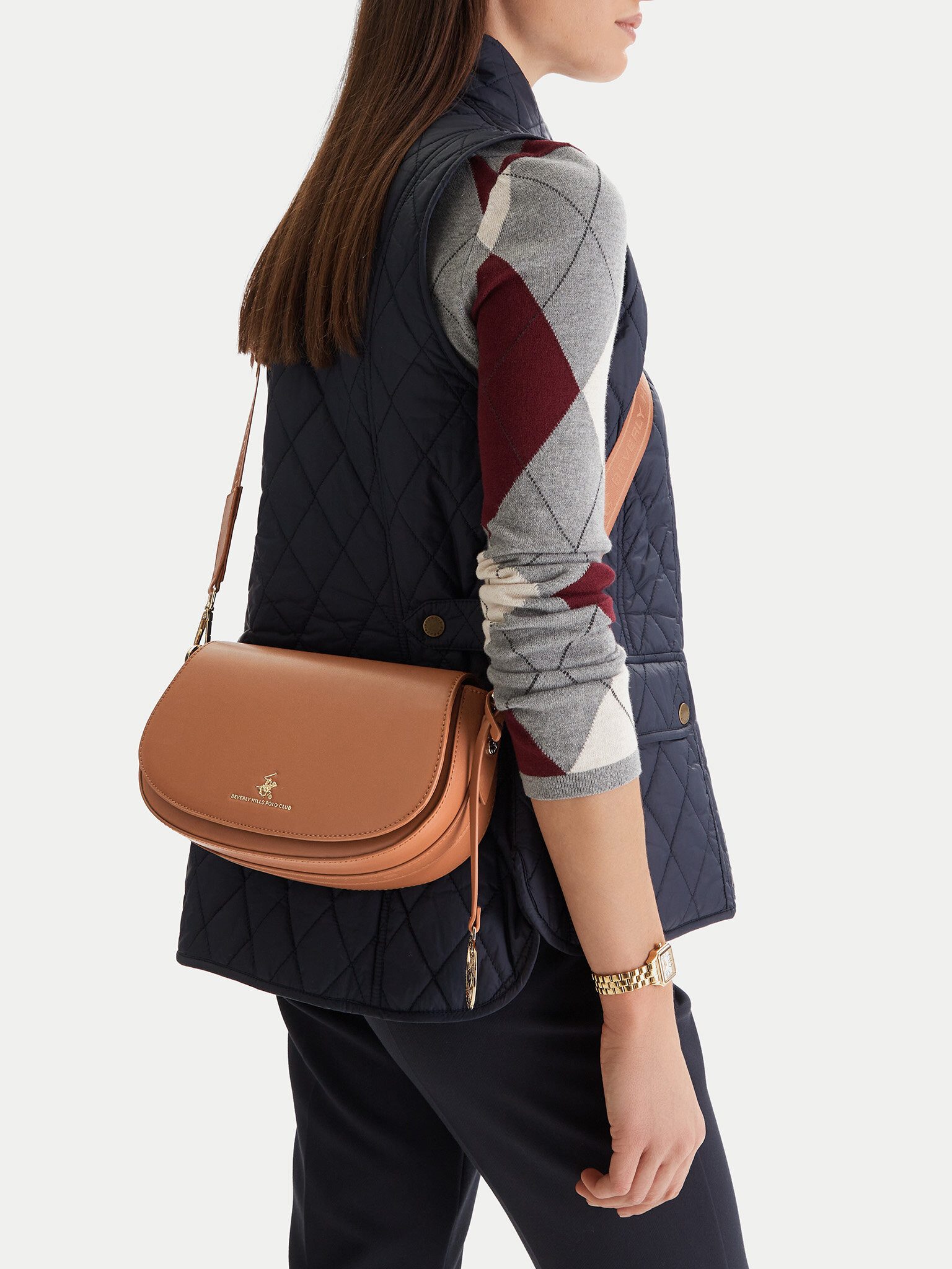BEVERLY HILLS POLO CLUB Handtasche Beverly Hills Polo Club Damen-Handtasche Braun BEVERLY HILLS POLO CLUB