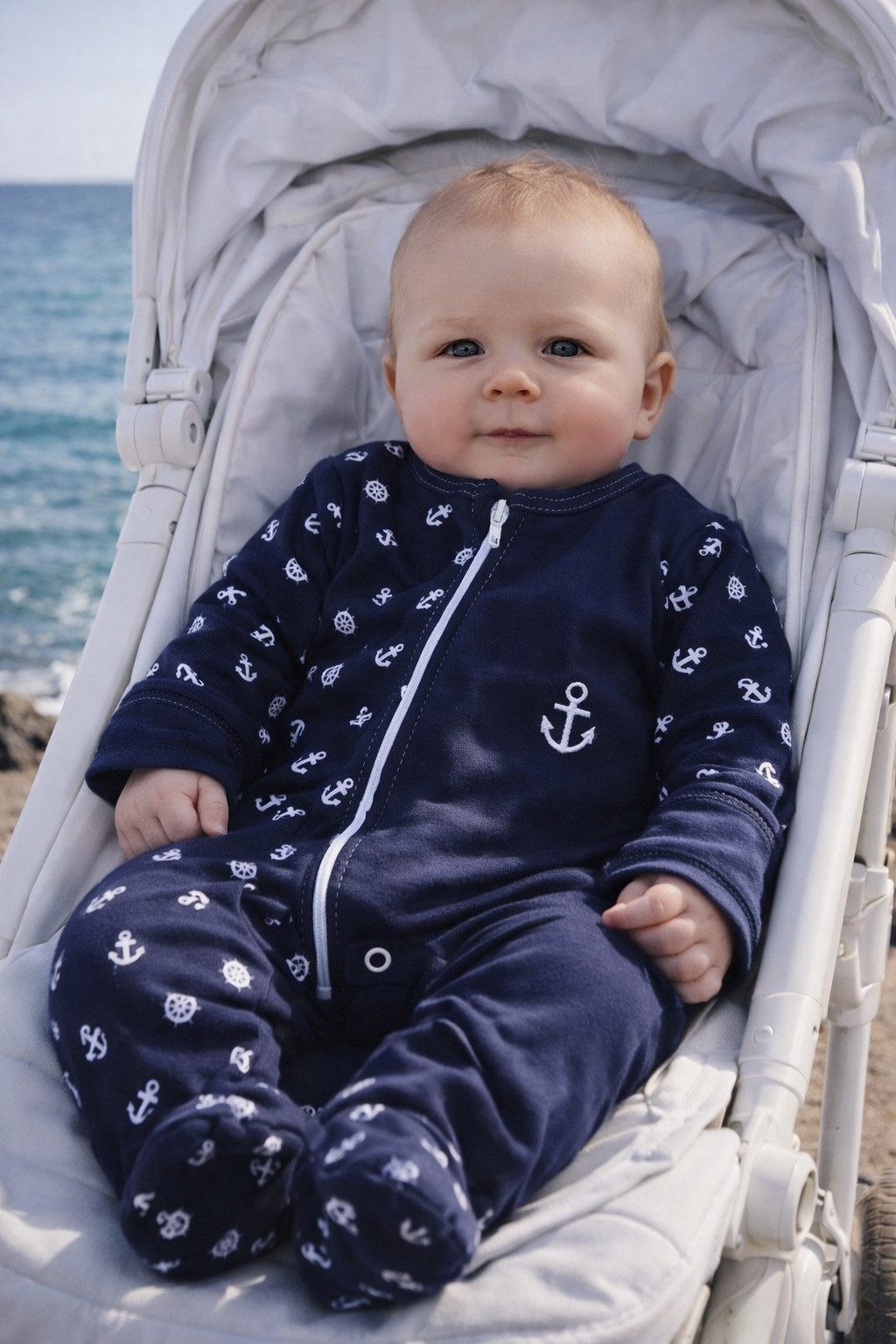 La Bortini Strampler Strampler Overall mit Reißverschluss und Kratzschutz Baby Romper (Erstlingsstrampler) aus reiner Baumwolle, 44 50 56 62 68 74 80 86 92 98 104