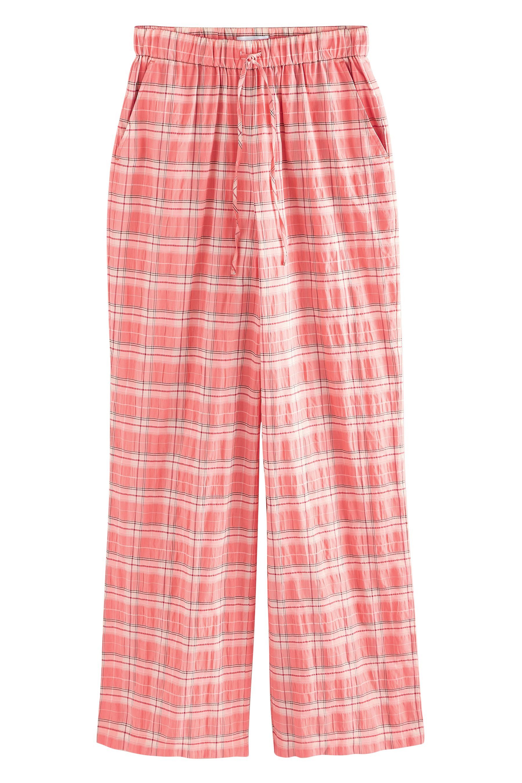 Next Palazzohose Karierte Schlupfhose mit weitem Bein (1-tlg)