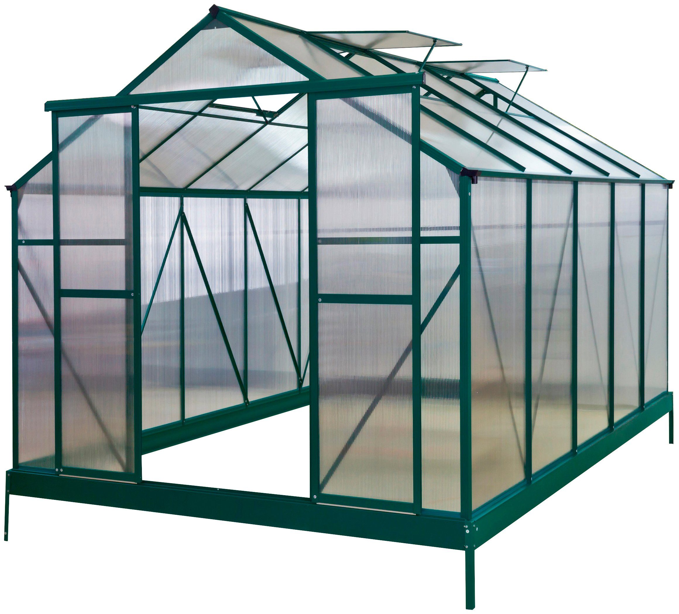 KONIFERA Gewächshaus Asti 3600, BxTxH: 244 x 366 x 215 cm, 6 mm Wandstärke, Komplett-Set