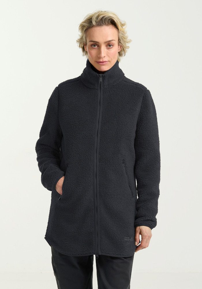 Jack Wolfskin Funktionsmantel HIGH CURL COAT W für Wandern und Trekking, sportlicher Stil, aus Polyester, winddicht
