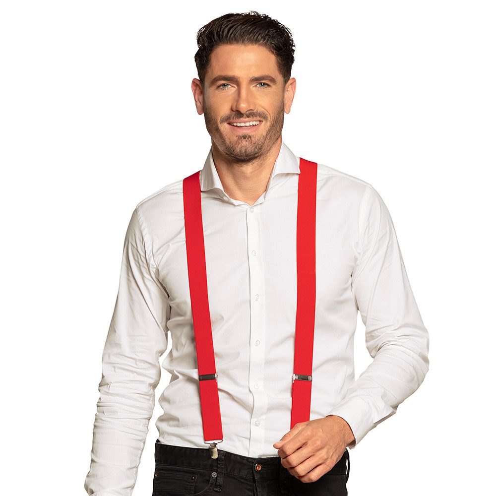 Boland Kostüm Hosenträger Boland basic Y-Form verstellbar für Herren Damen Karneval, verstellbar - klassisch mit Clips zu befestigen