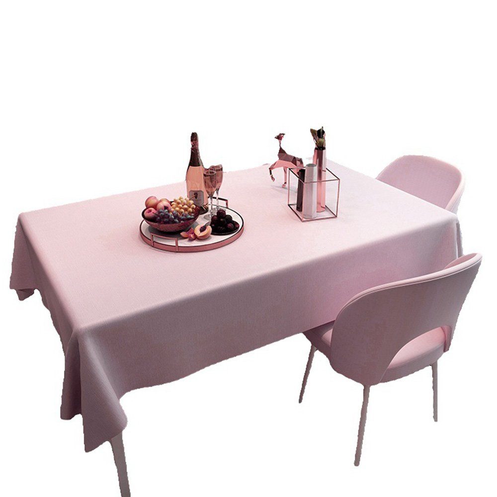 FELIXLEO Tischdecke Tischdecke schmutzabweisend rechteckig Rosa 120x160 cm