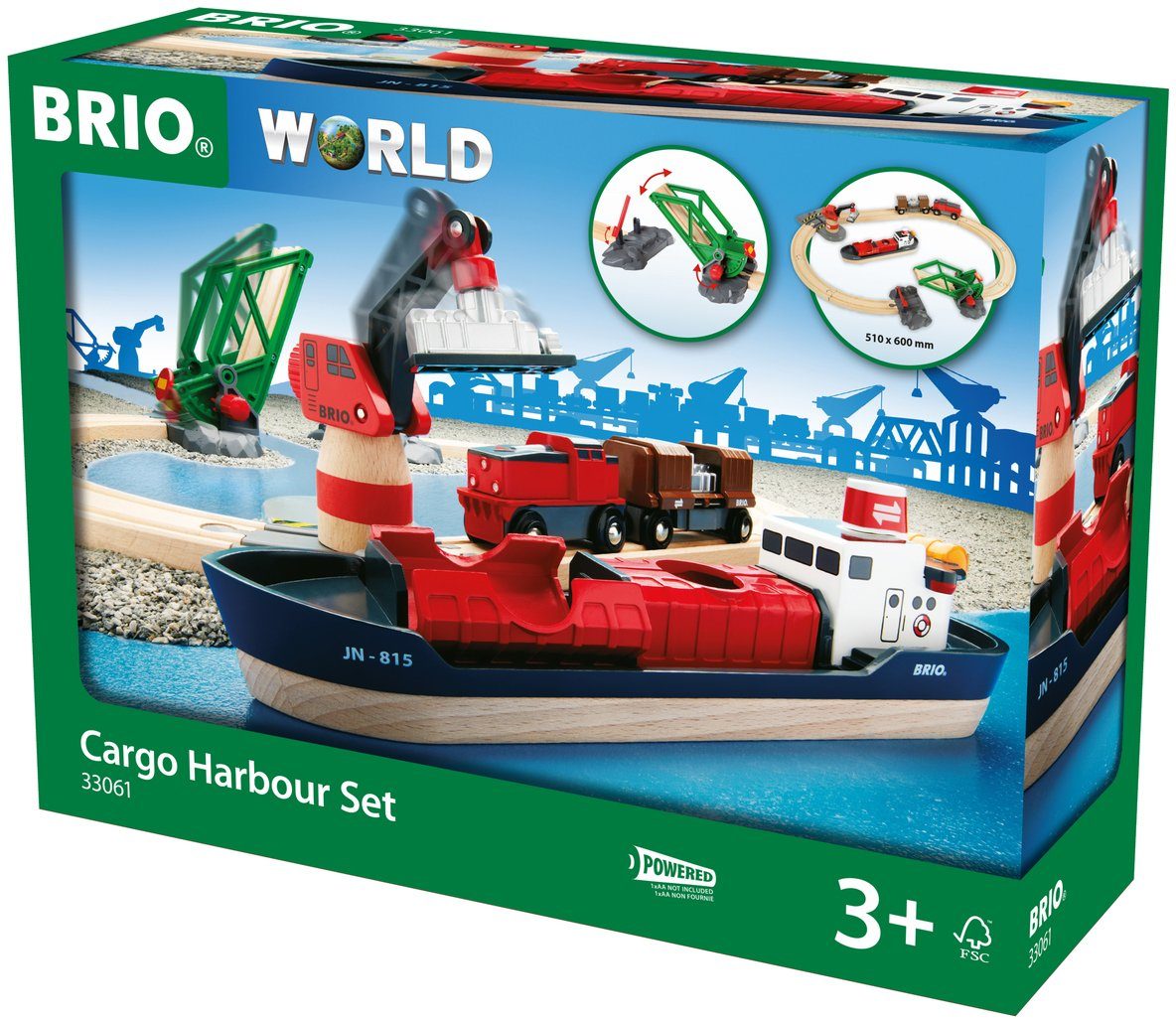 BRIO® Spielzeug-Eisenbahn BRIO® WORLD, Container Hafen Set, (Set), FSC® - s günstig online kaufen