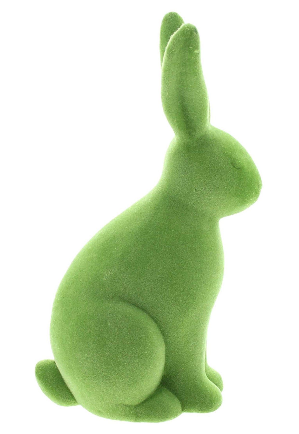 Dekoleidenschaft Osterhase "Samt" in grün, Hase aus Terracotta mit Samtbezug, Dekofigur Osterdeko, 25 cm hoch, Osterfigur, Hasenfigur sitzend