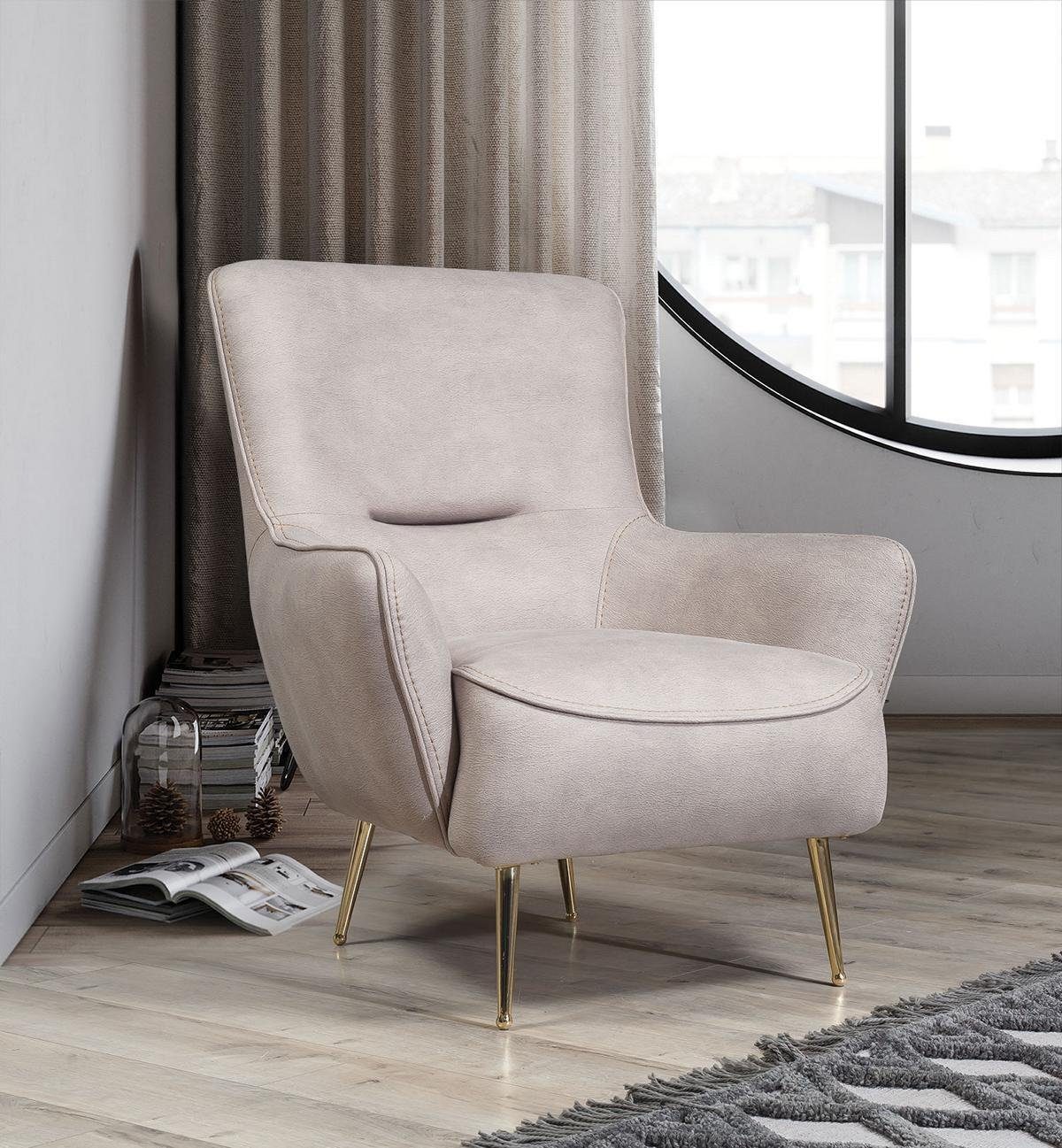Polster Sessel Sessel Relax Möbel in Möbel (1-St., JVmoebel Weiß Luxus Lounge Sessel), Made Design Europa Einsitzer