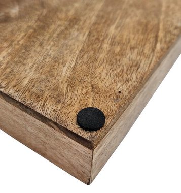 Meinposten Dekotablett Tablett Mangoholz Dekotablett Holztablett 40 x 18 cm (1 St)