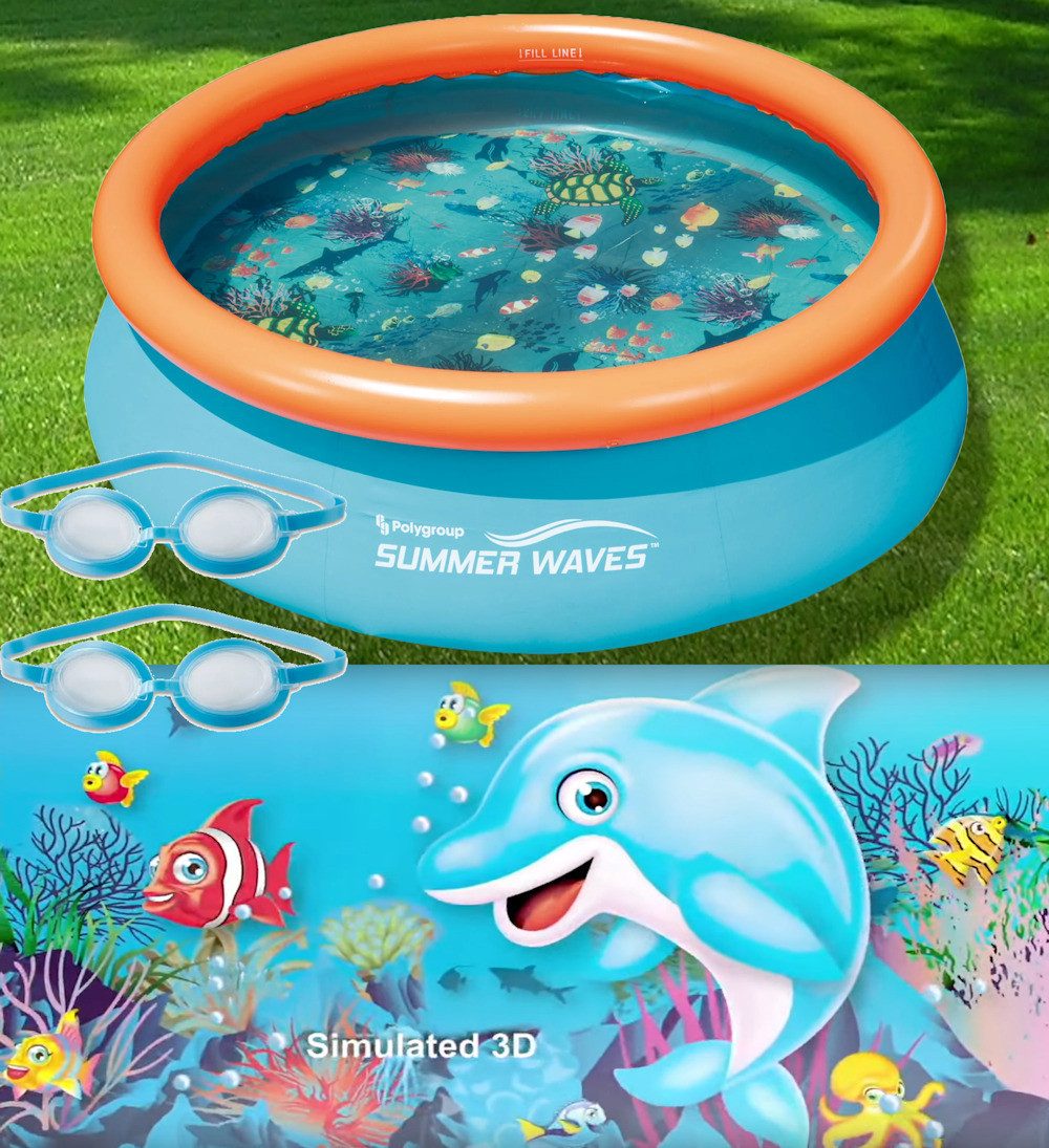 Quick-Up Pool 3D-Pool Quick-Up-Pool 3,05 x 0,76 m Summer Waves