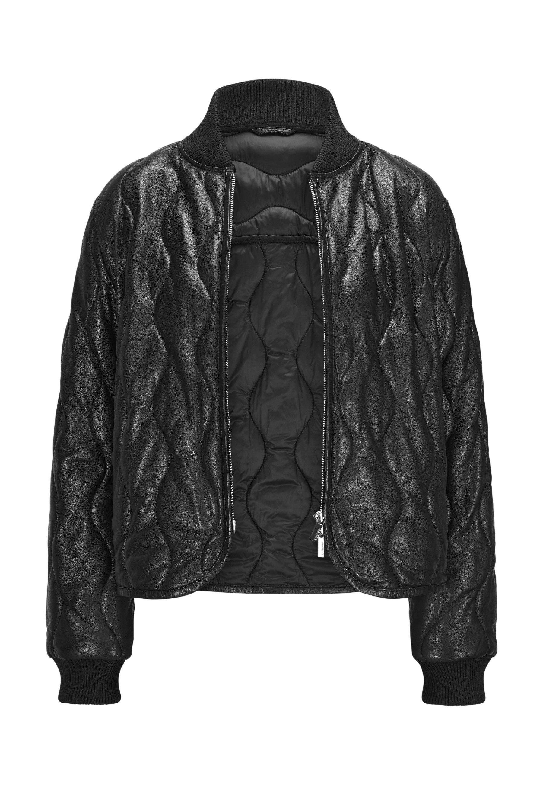 Milestone Lederjacke MSMady Damen Bikerjacke Jacke Leder normale Passform