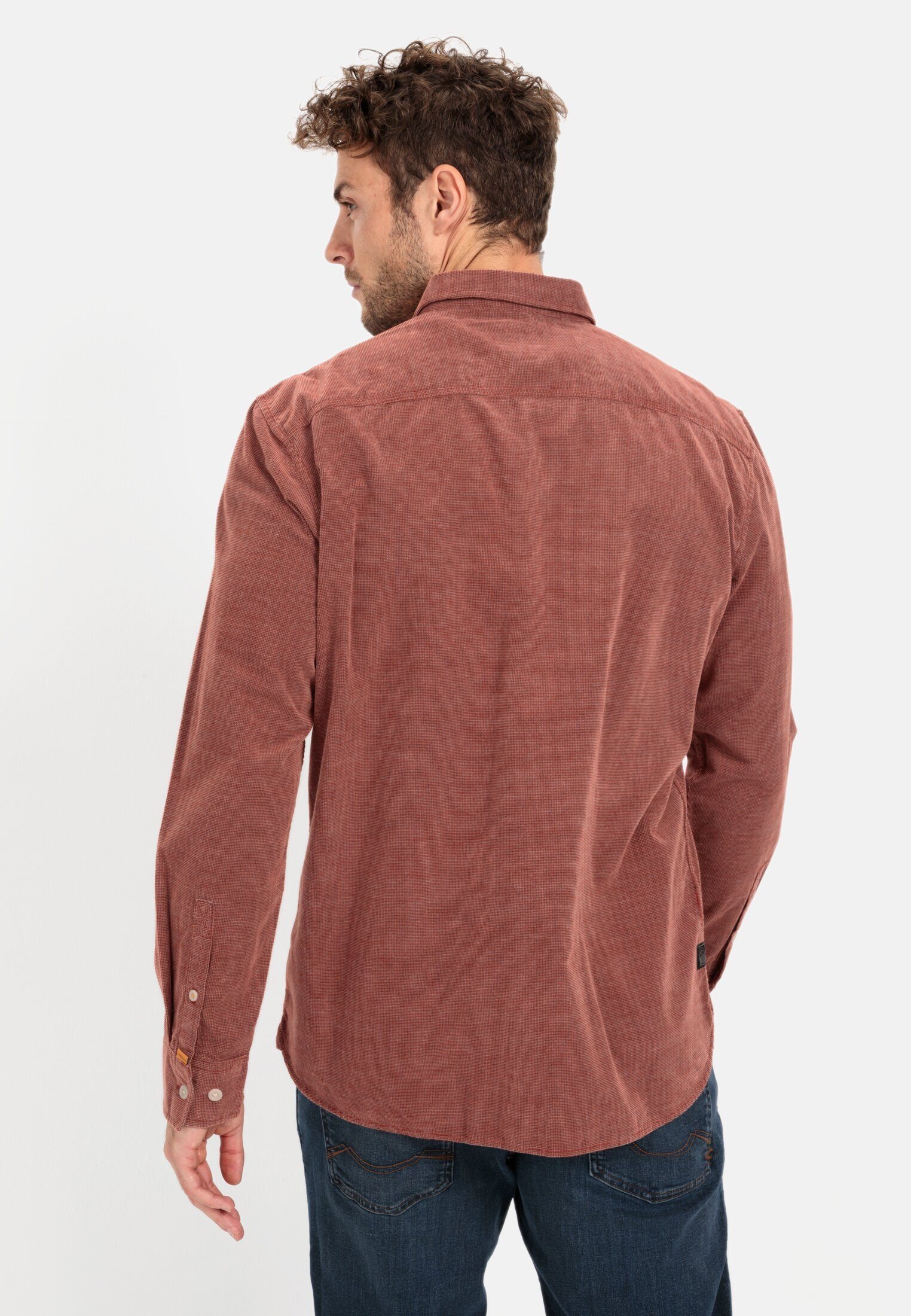 camel active Langarmhemd in Regular Fit aus Cord Langarm Button-Down Button günstig online kaufen