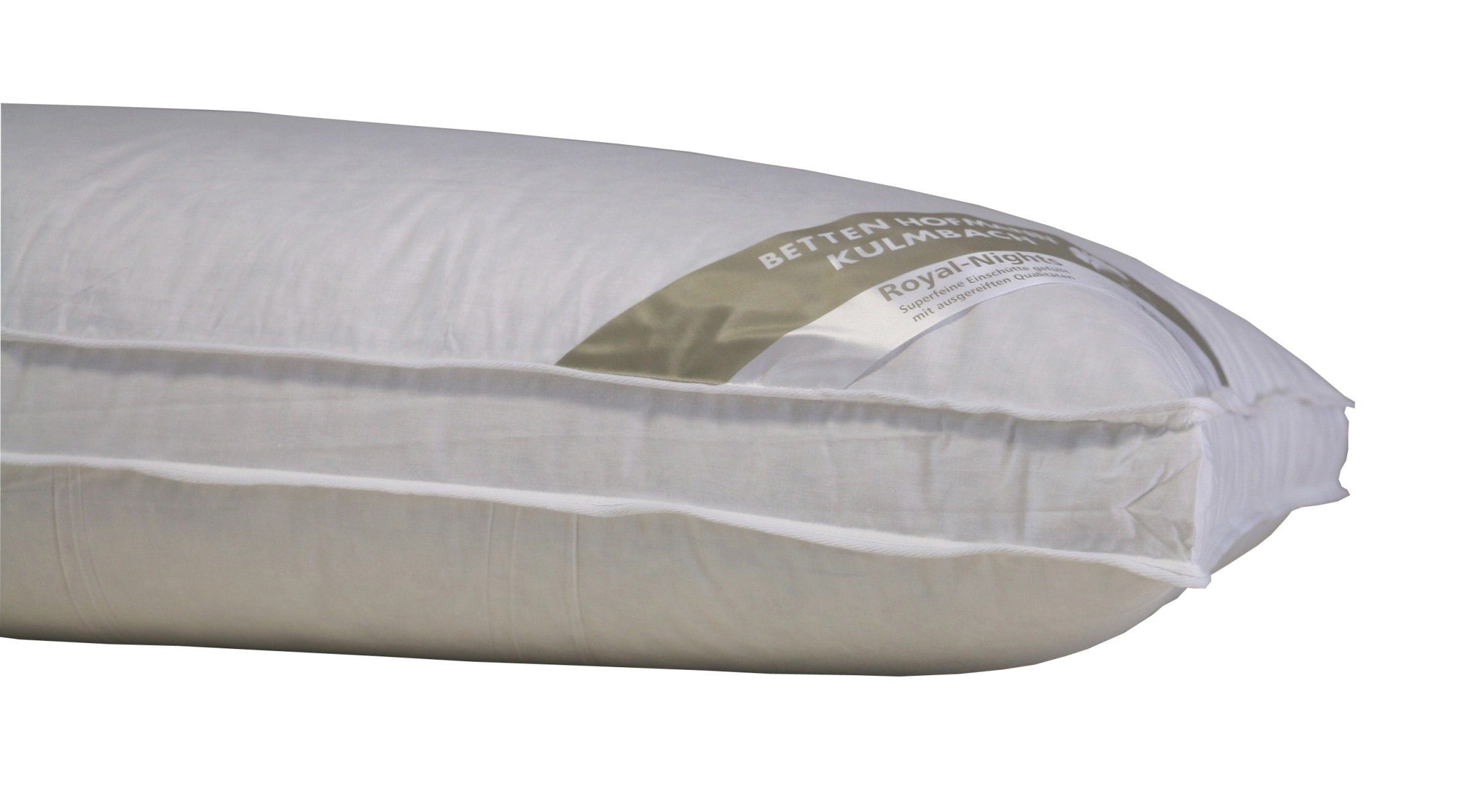 Betten Hofmann Federkopfkissen Betten Hofmann Bayern Kopfkissen 40x80cm mit Außensteg 30% Daunen 650g, Füllung: 70% Federn, 30% Daunen, Bezug: 100% Baumwolle, Seitenschläfer, Rückenschläfer, weich und unterstützend, made in Germany, besonders regional