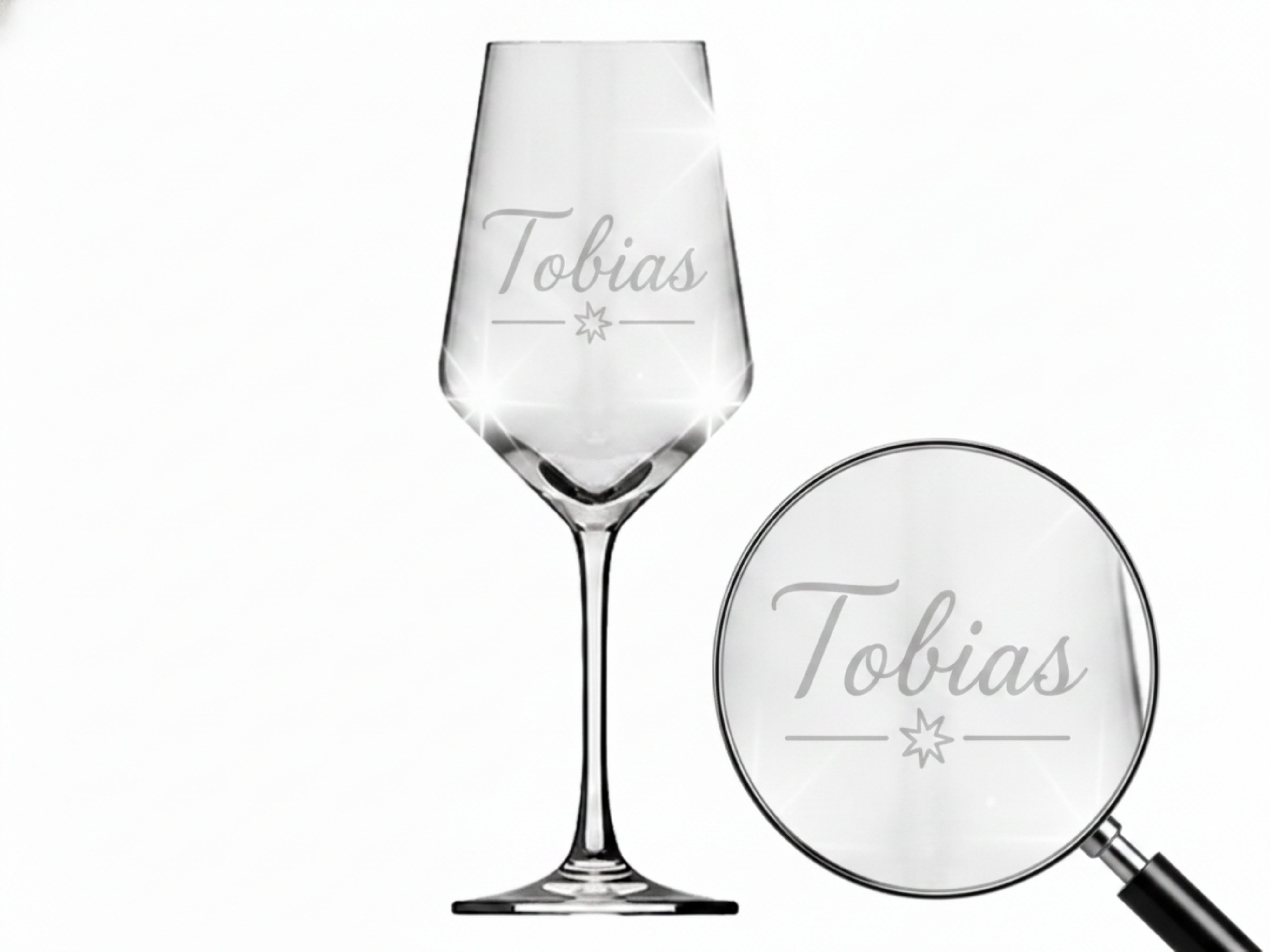 Valhalla Weinglas Weinglas mit Gravur Tobias 350ml spülmaschinenfest, 1-tlg., Glas, Atemberaubende Darstellung