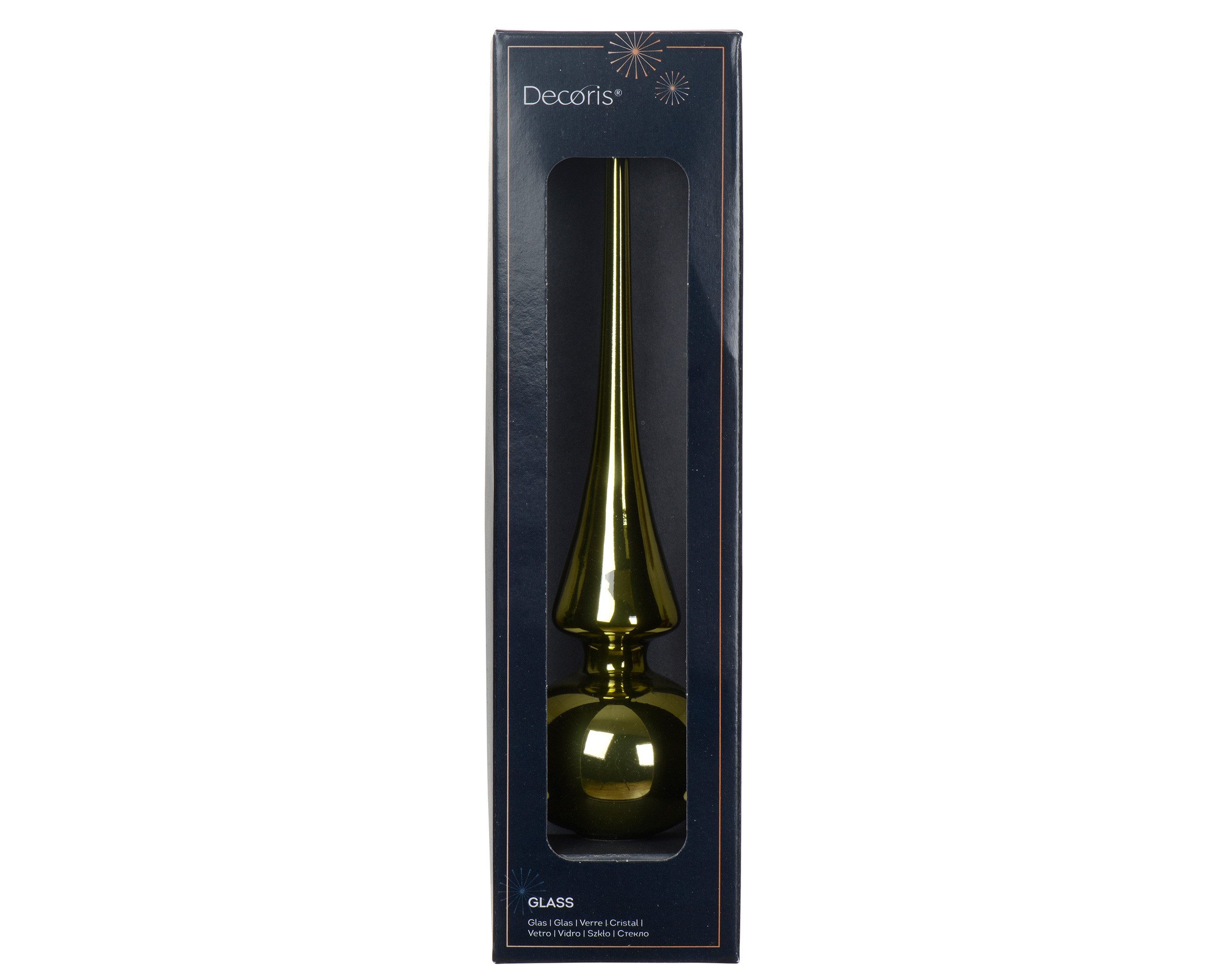 Kaemingk Christbaumspitze, Christbaumspitze Glas 26cm - Rosmarin glänzend