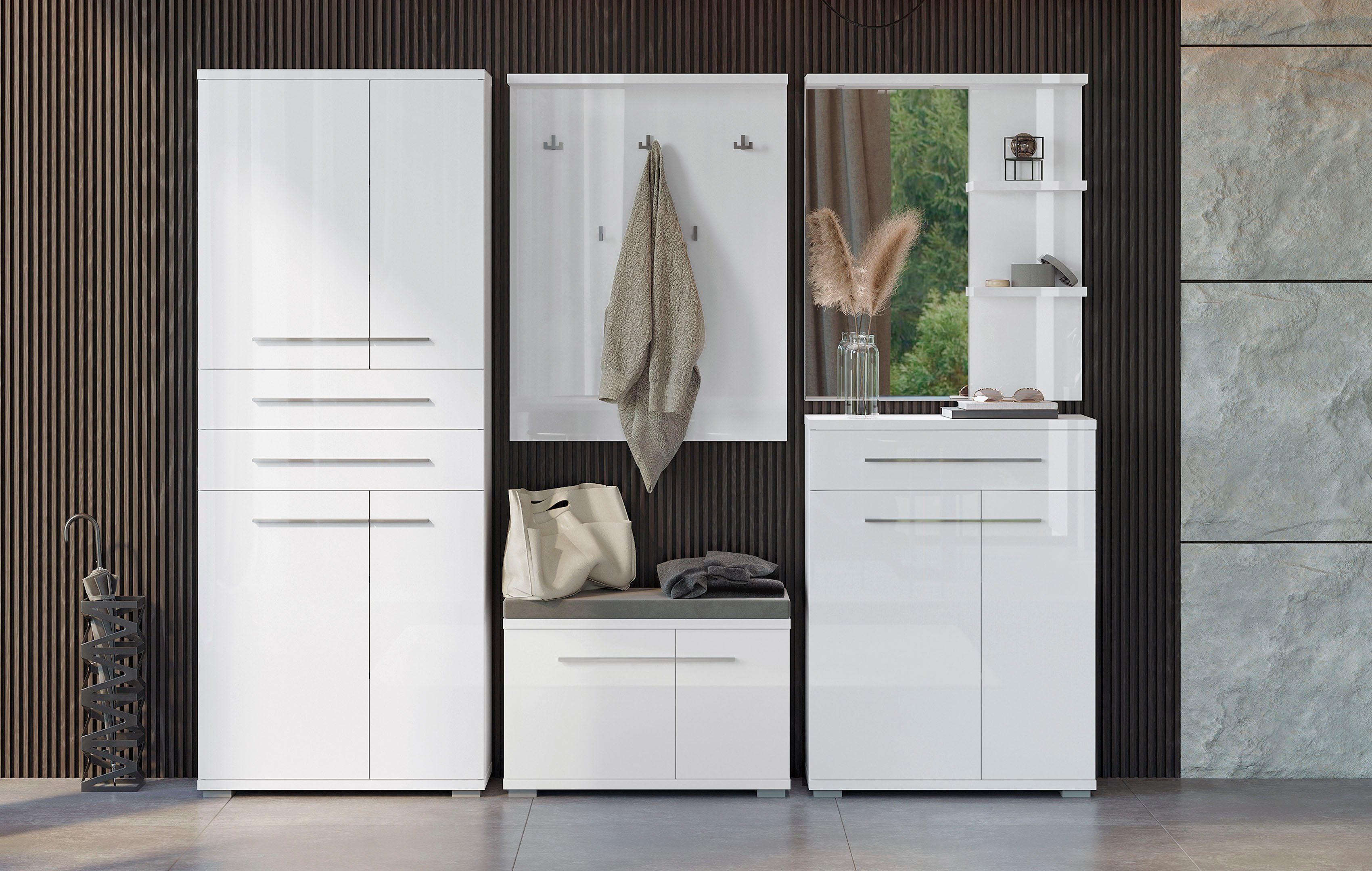 Places of Style Garderobenpaneel Piano, hochwertig UV lackiert, Breite 76 cm