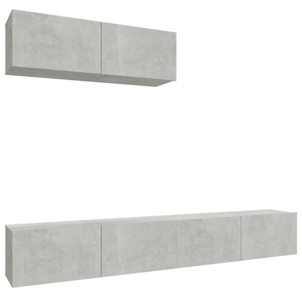 vidaXL TV-Schrank 3-tlg. TV-Schrank-Set Betongrau Holzwerkstoff günstig online kaufen
