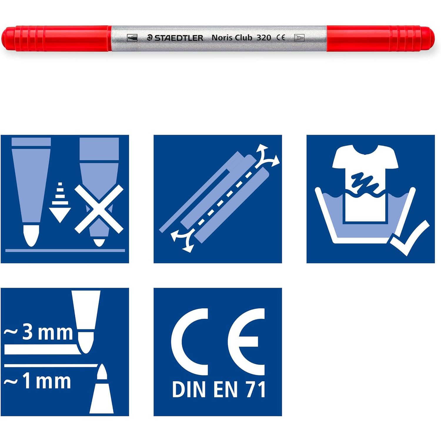 STAEDTLER Filzstift STAEDTLER Doppel-Fasermaler Noris, 10er Etui