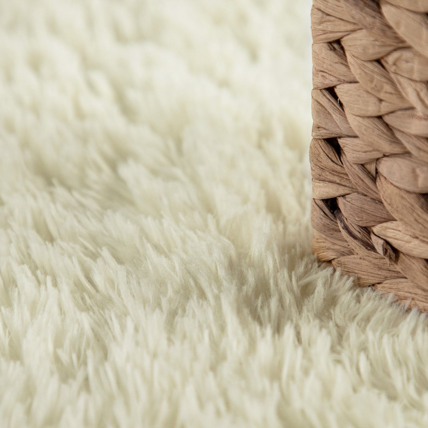 Paco Home Hochflor-Teppich Silky 591, rund, Höhe: 37 mm, Uni-Farben, besonders weich und kuschelig