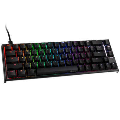 Ducky ONE 2 SF Gaming-Tastatur (PBT, RGB-LED, MX-Speed-Silver, TKL-Mini, US-Layout, mechanisch, Schwarz/Weiß)