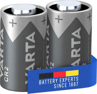 VARTA »2er Pack CR2 Lithium« Batterie, (3 V, 2 St), VARTA LITHIUM Cylindrical Batterie CR2 Premiumbatterie für Hochleistungsanwendungen
